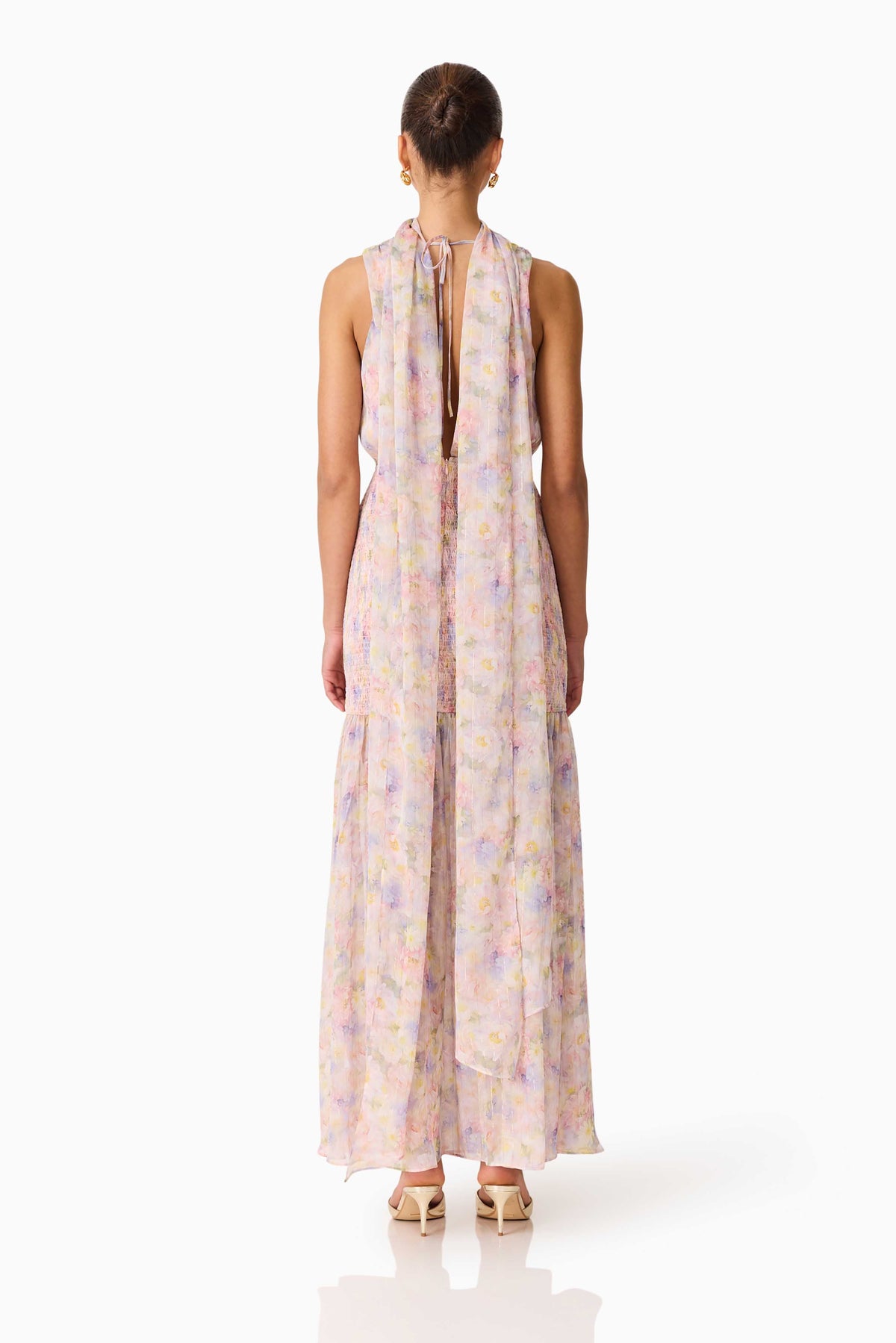 Alinda Cape Gown in Pink Floral