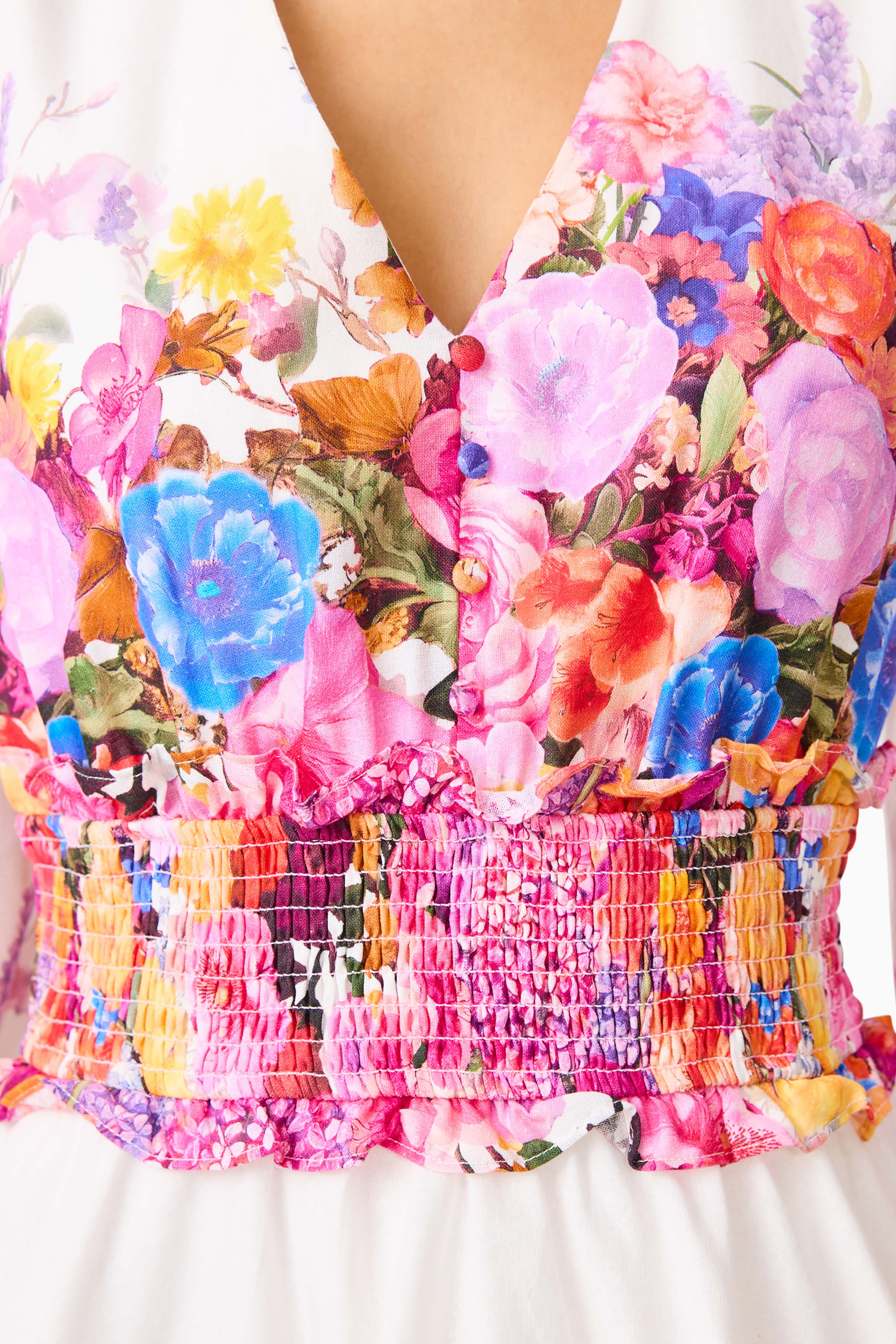 Alice Long Sleeve Mini Dress in Ombre Floral