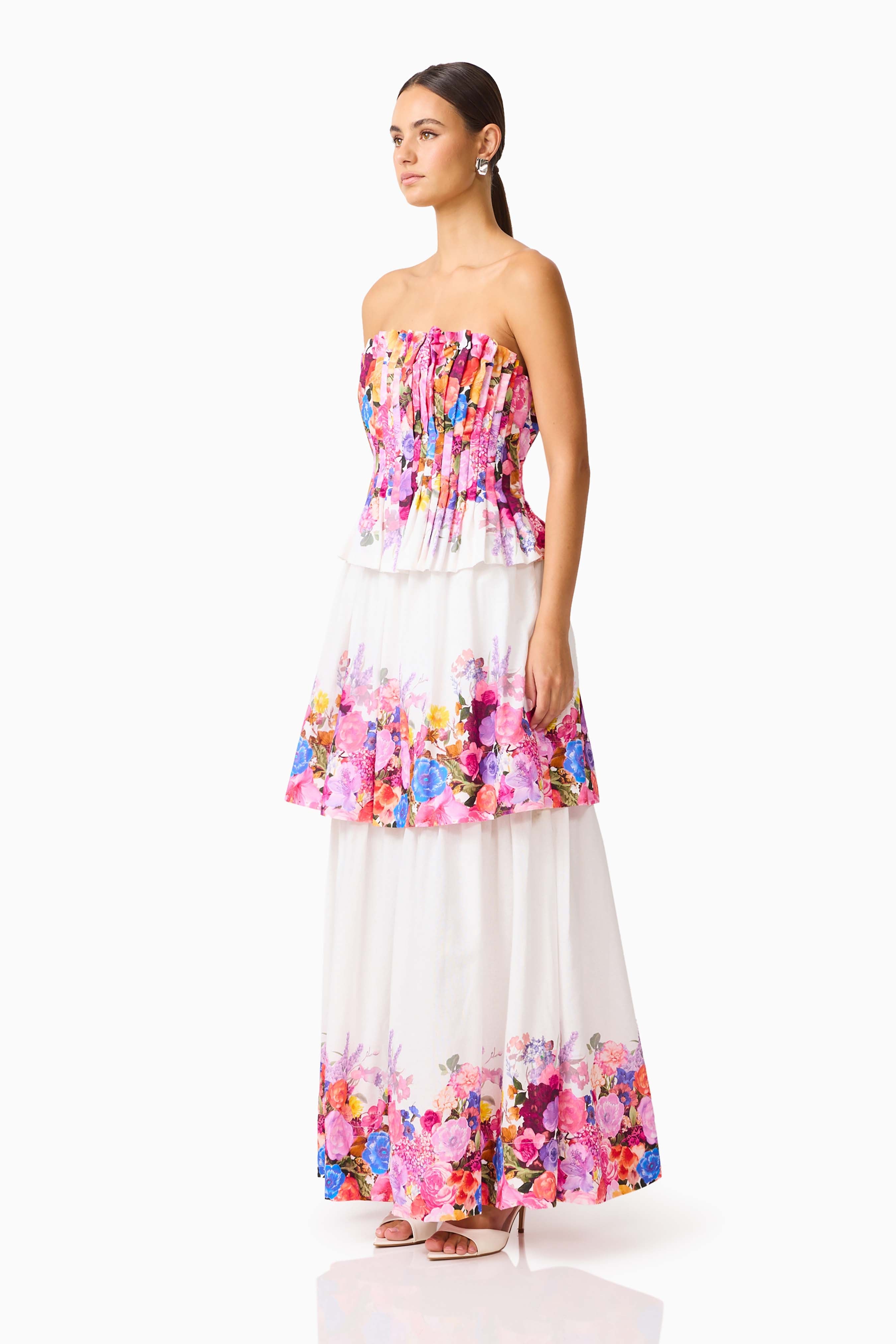 Alice Tiered Gown in Ombre Floral