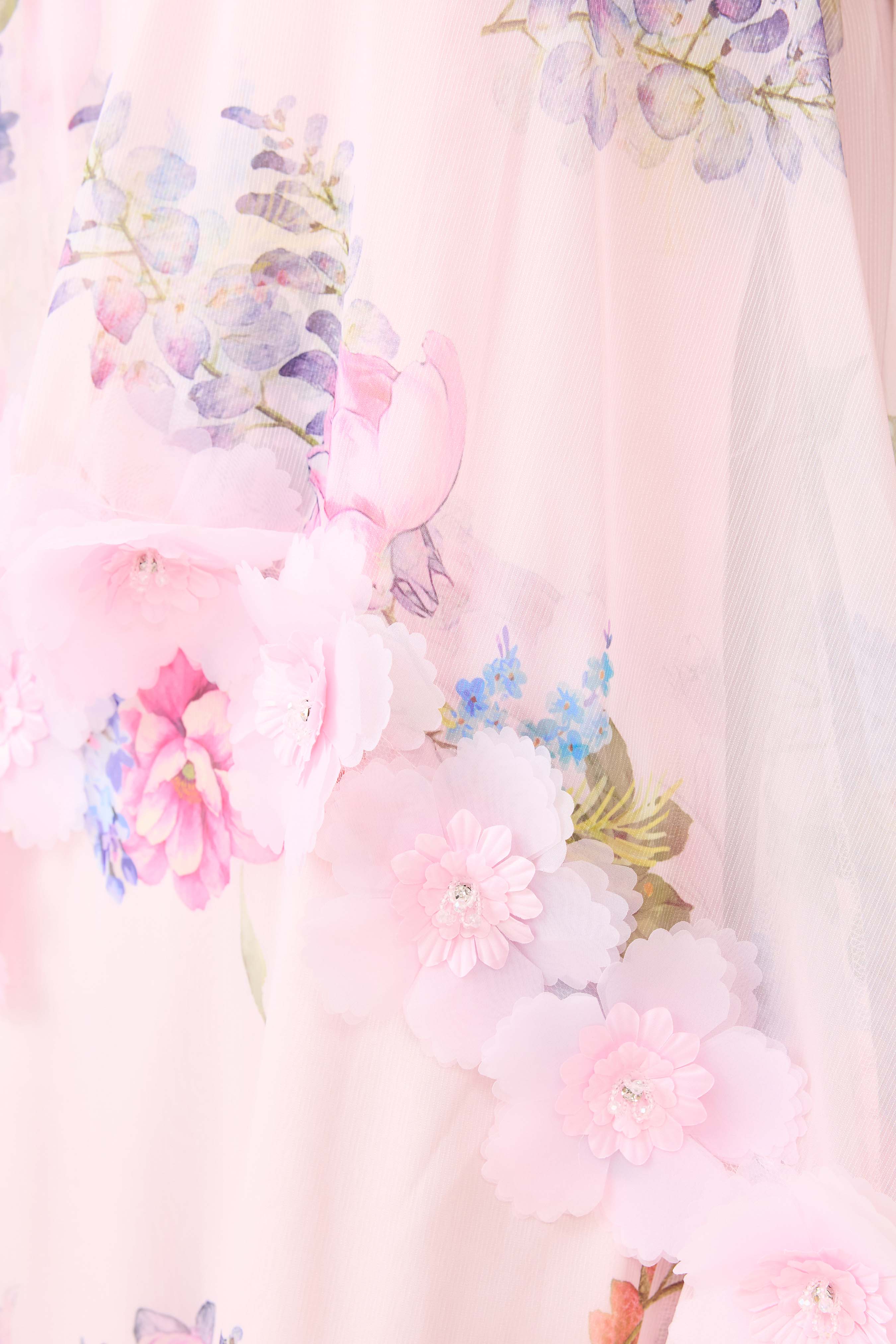 Millie Tiered Gown in Pink Floral