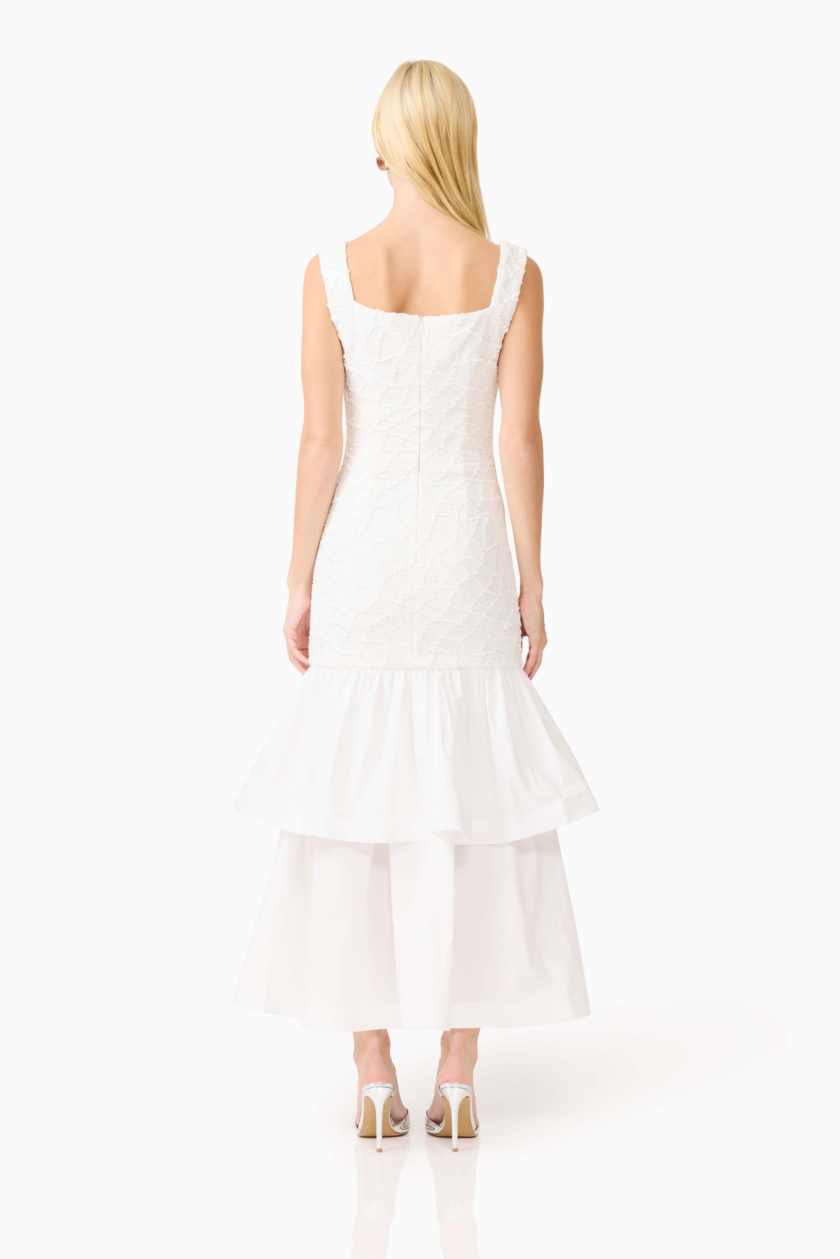 Alexandra Tiered Gown in White