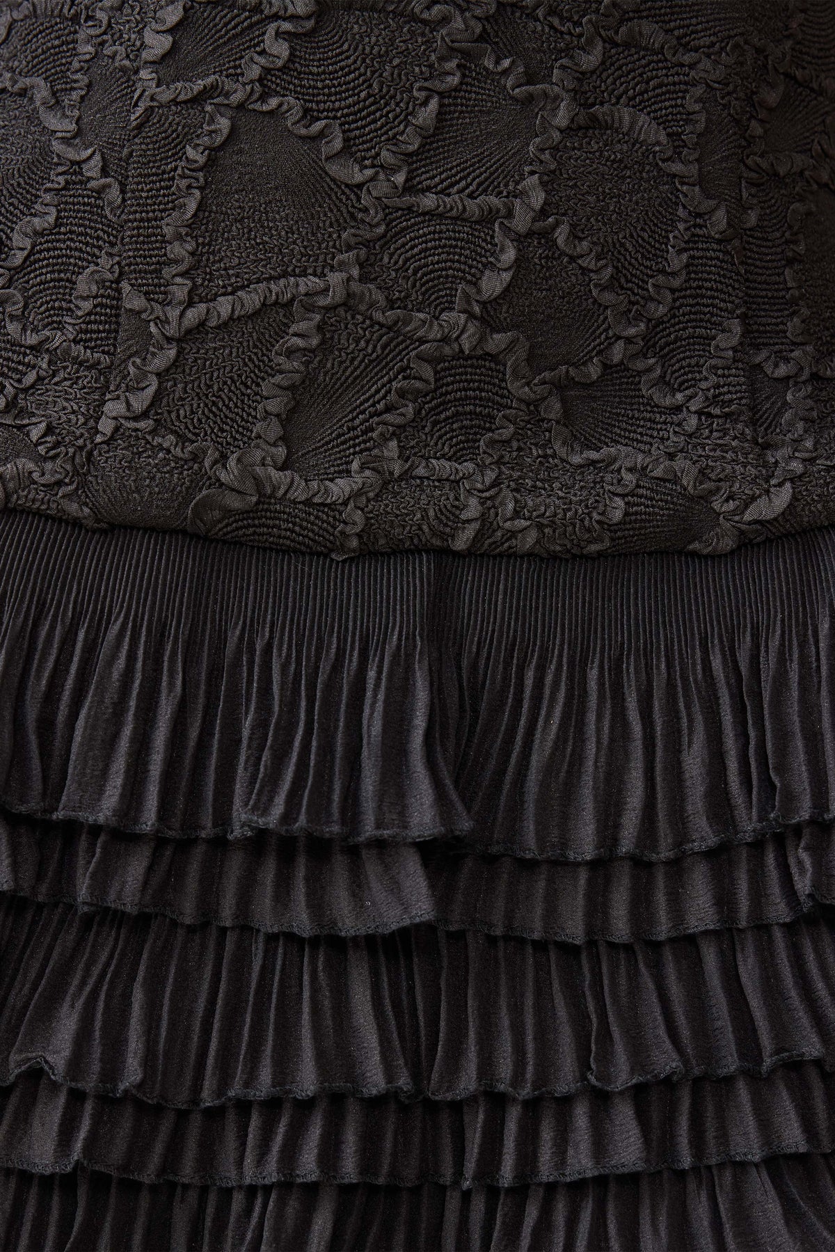 Alexandra Tiered Mini Dress in Black
