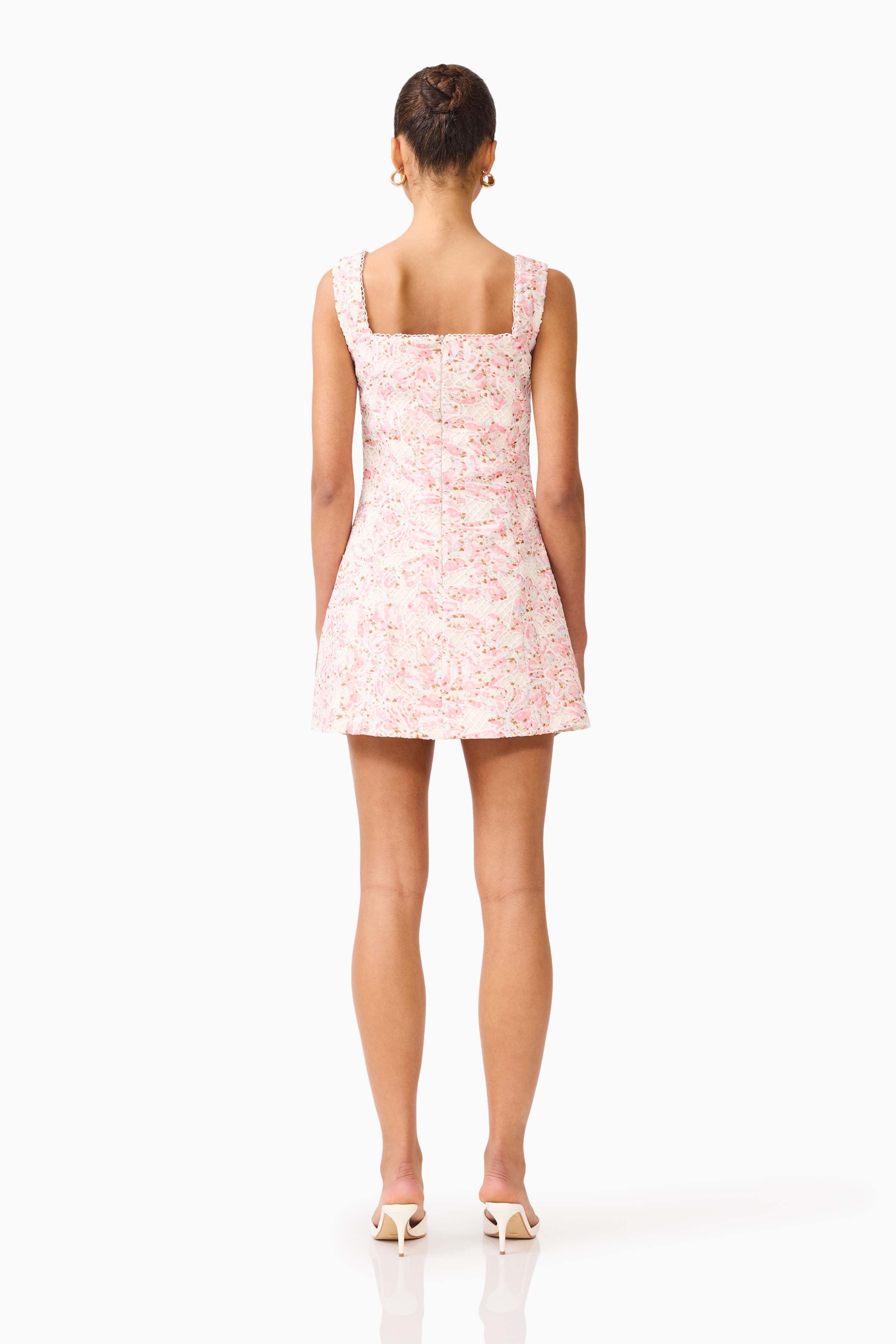 Valencia Mini Dress in Pink & Cream Floral