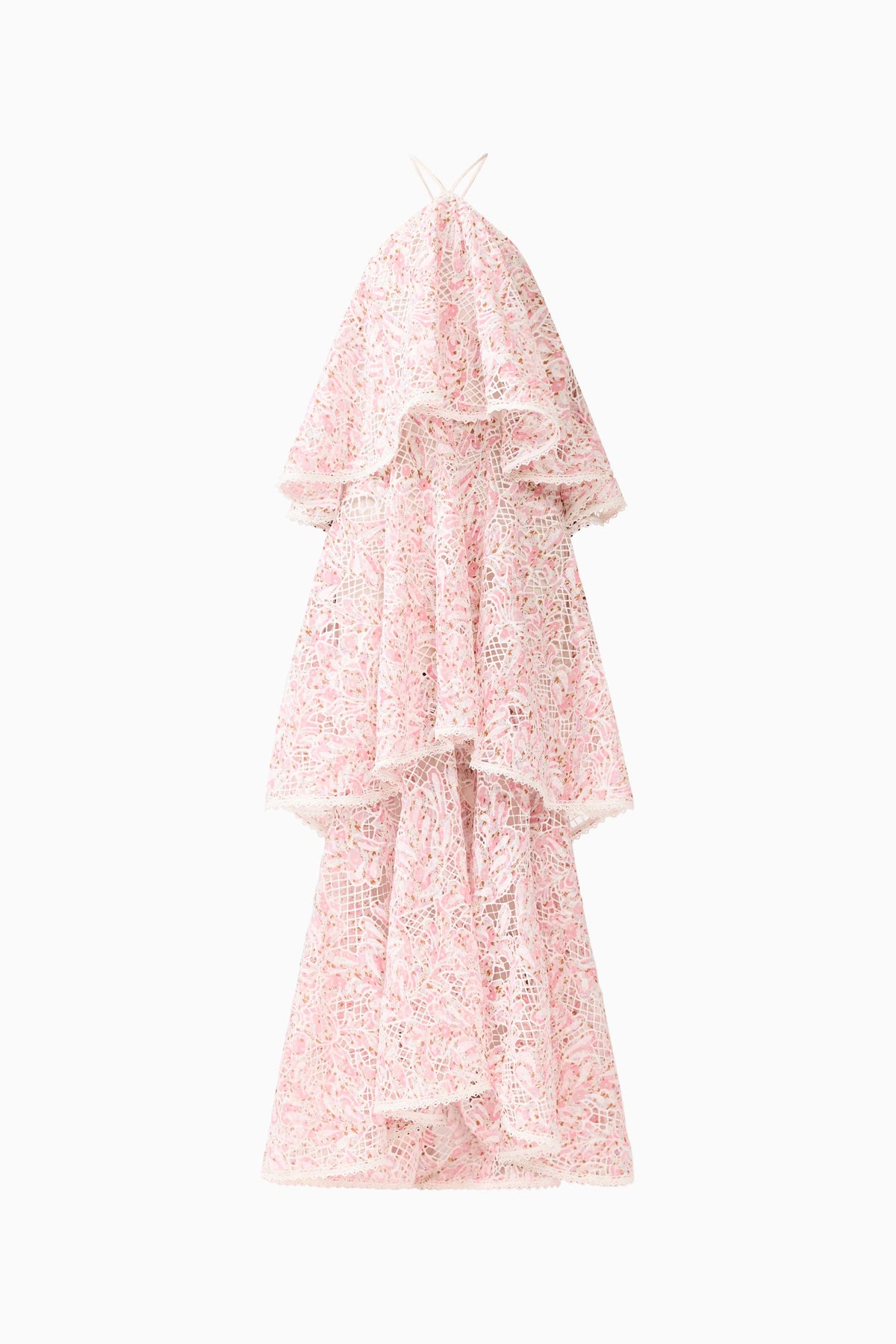 Valencia Tiered Gown in Pink & Cream Floral