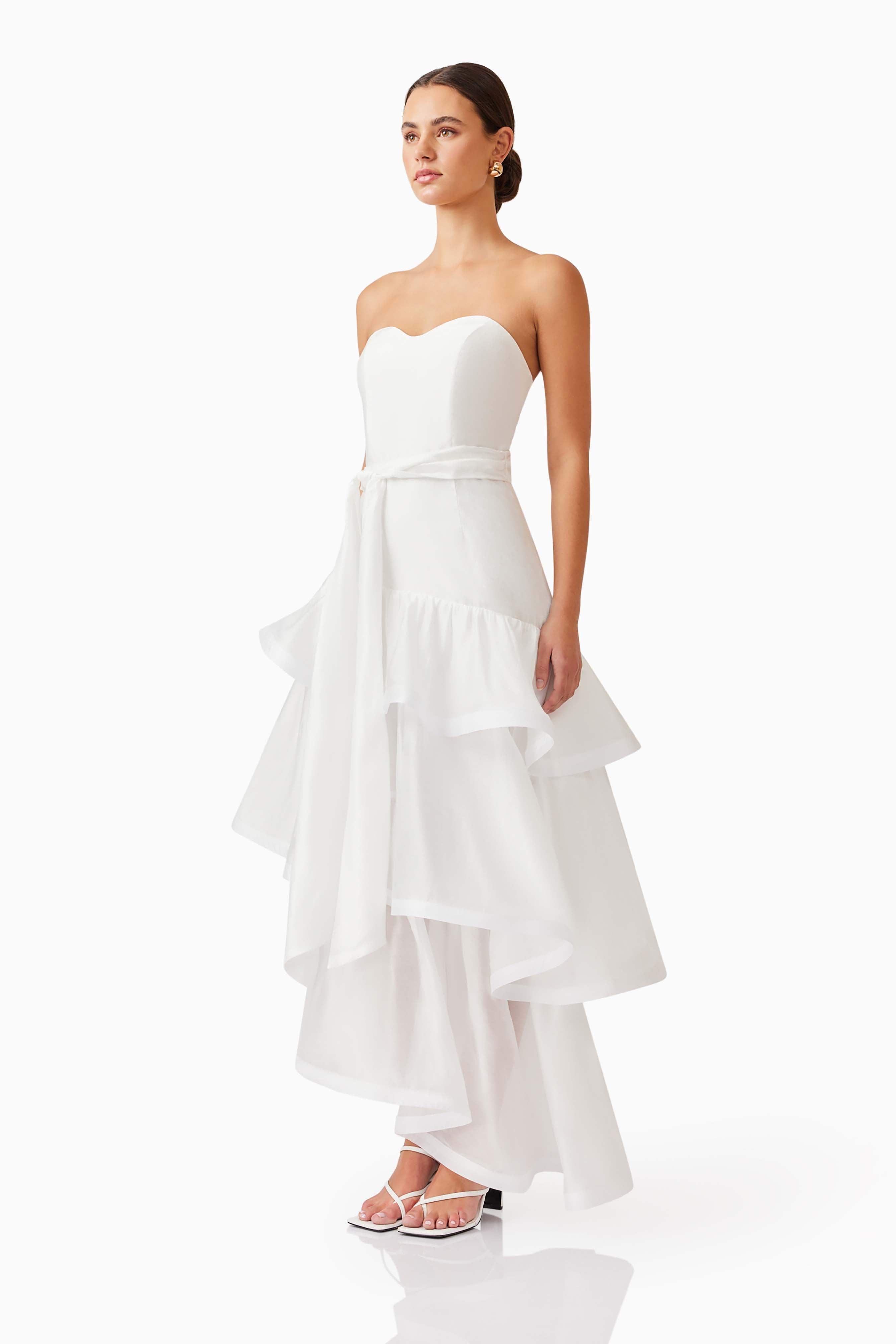 Kalani Strapless Maxi Dress in White