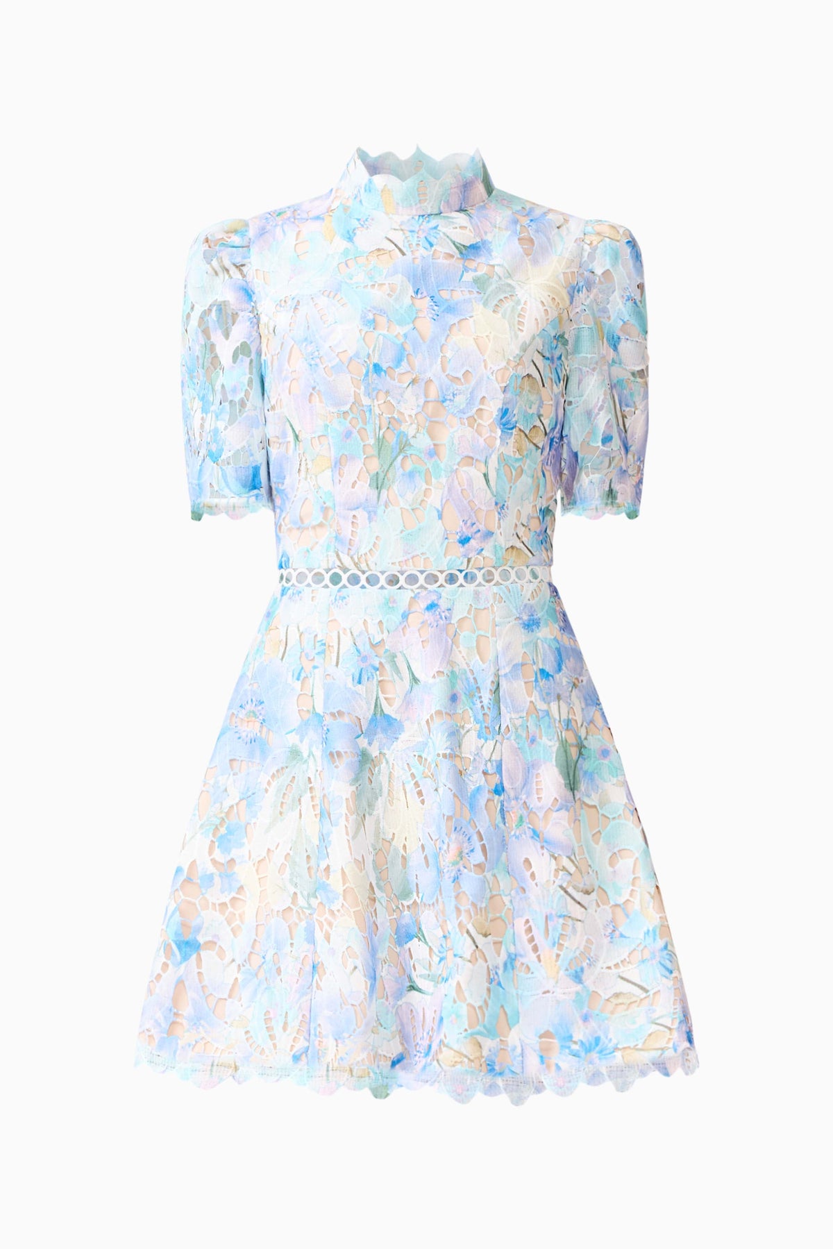 Kalissa A-Line Mini Dress in Blue Floral