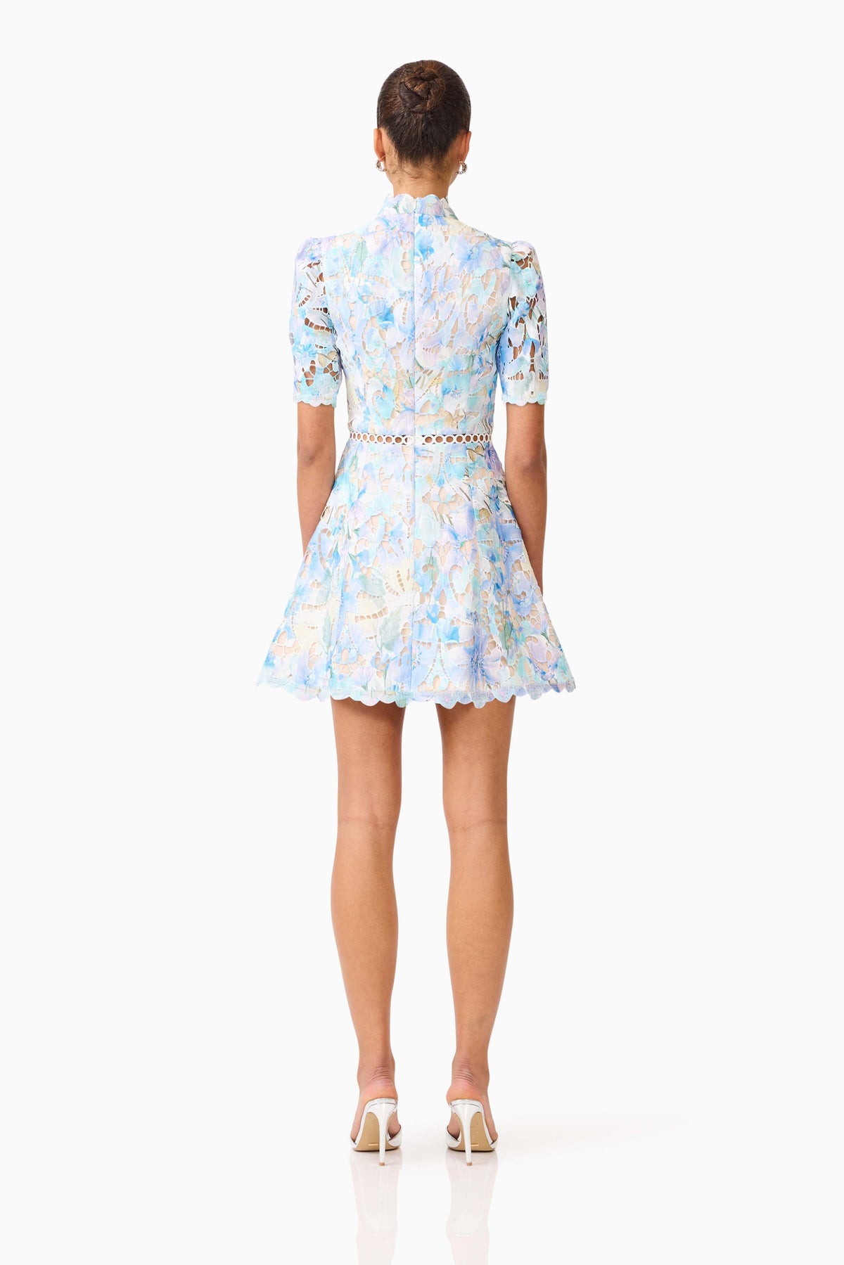 Kalissa A-Line Mini Dress in Blue Floral