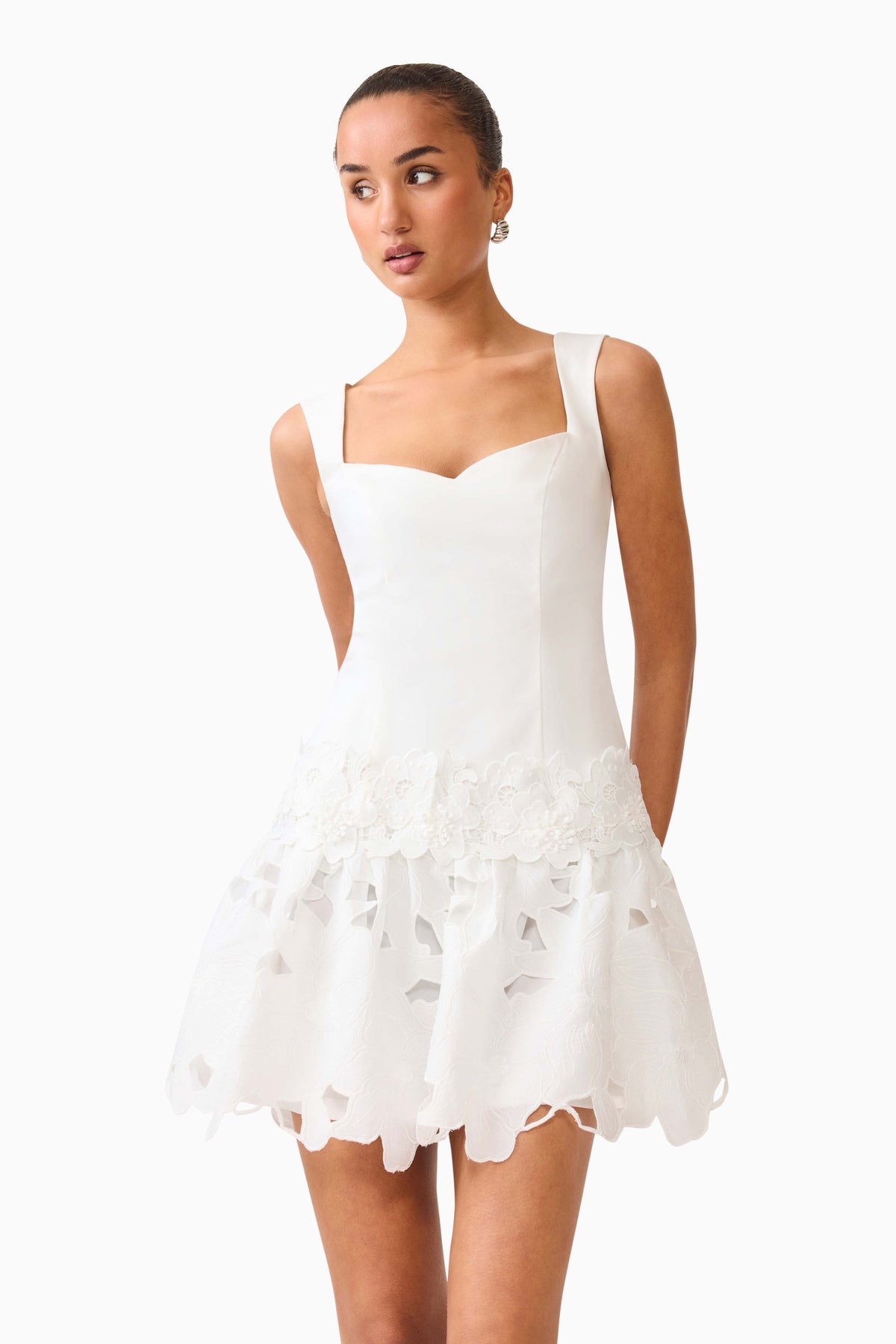 Elizabeth A-Line Mini Dress in White