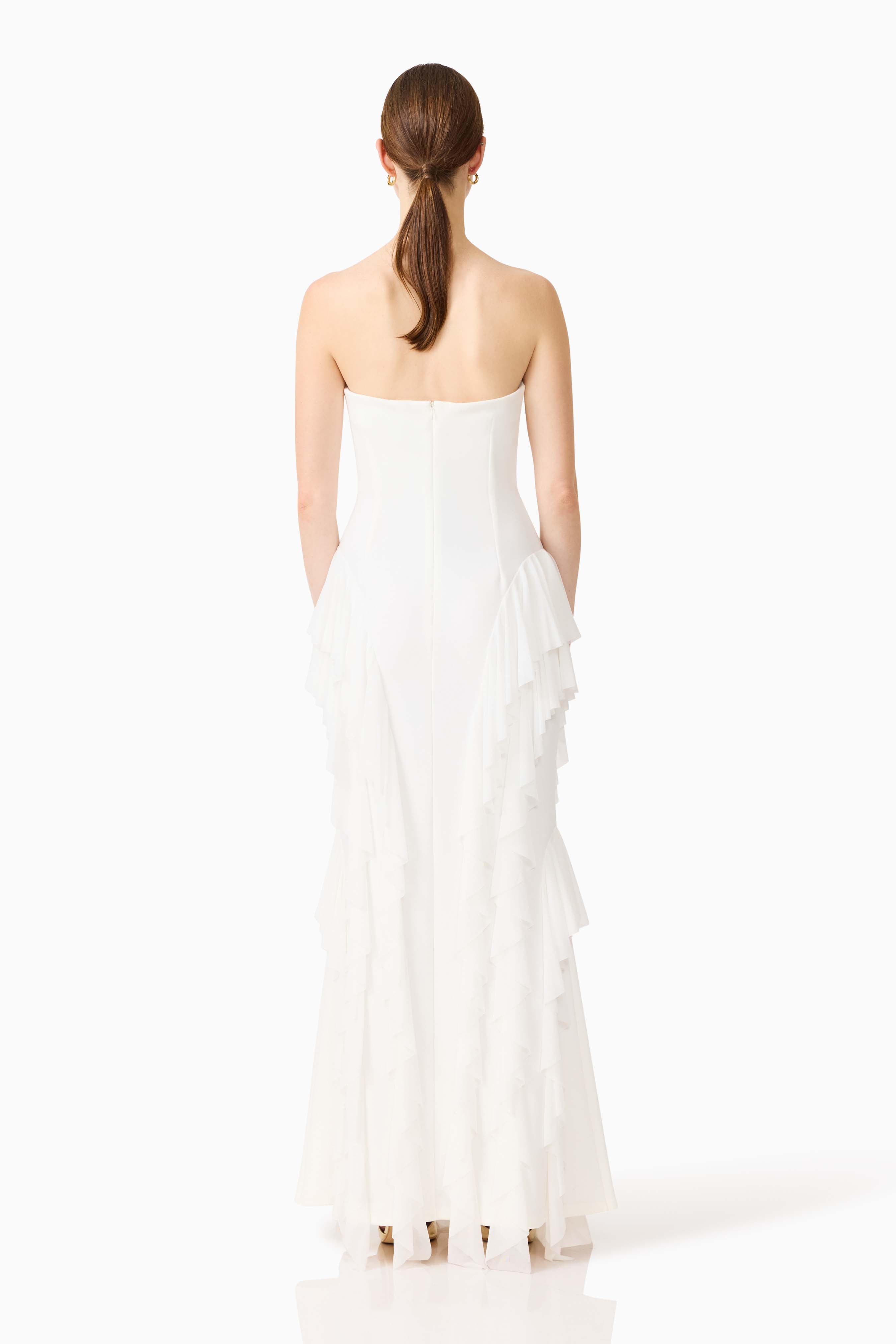 Amelina Strapless Gown in White