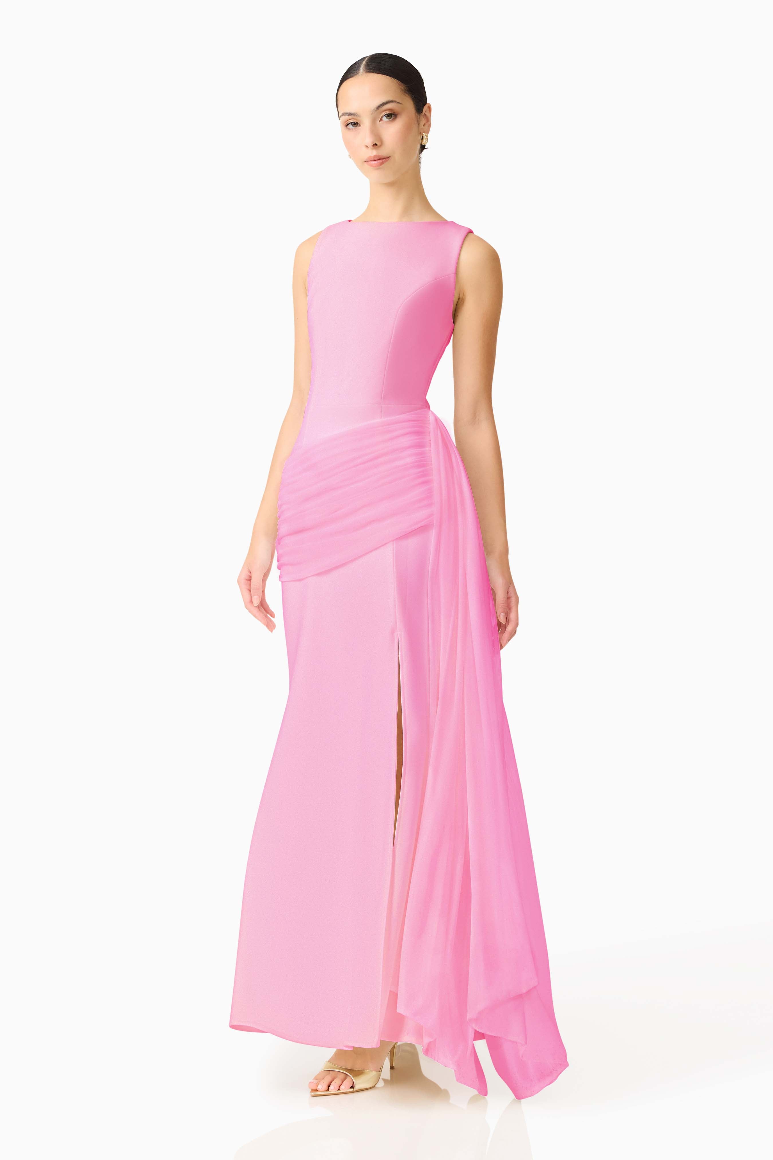 Amelina Sash Gown in Pink