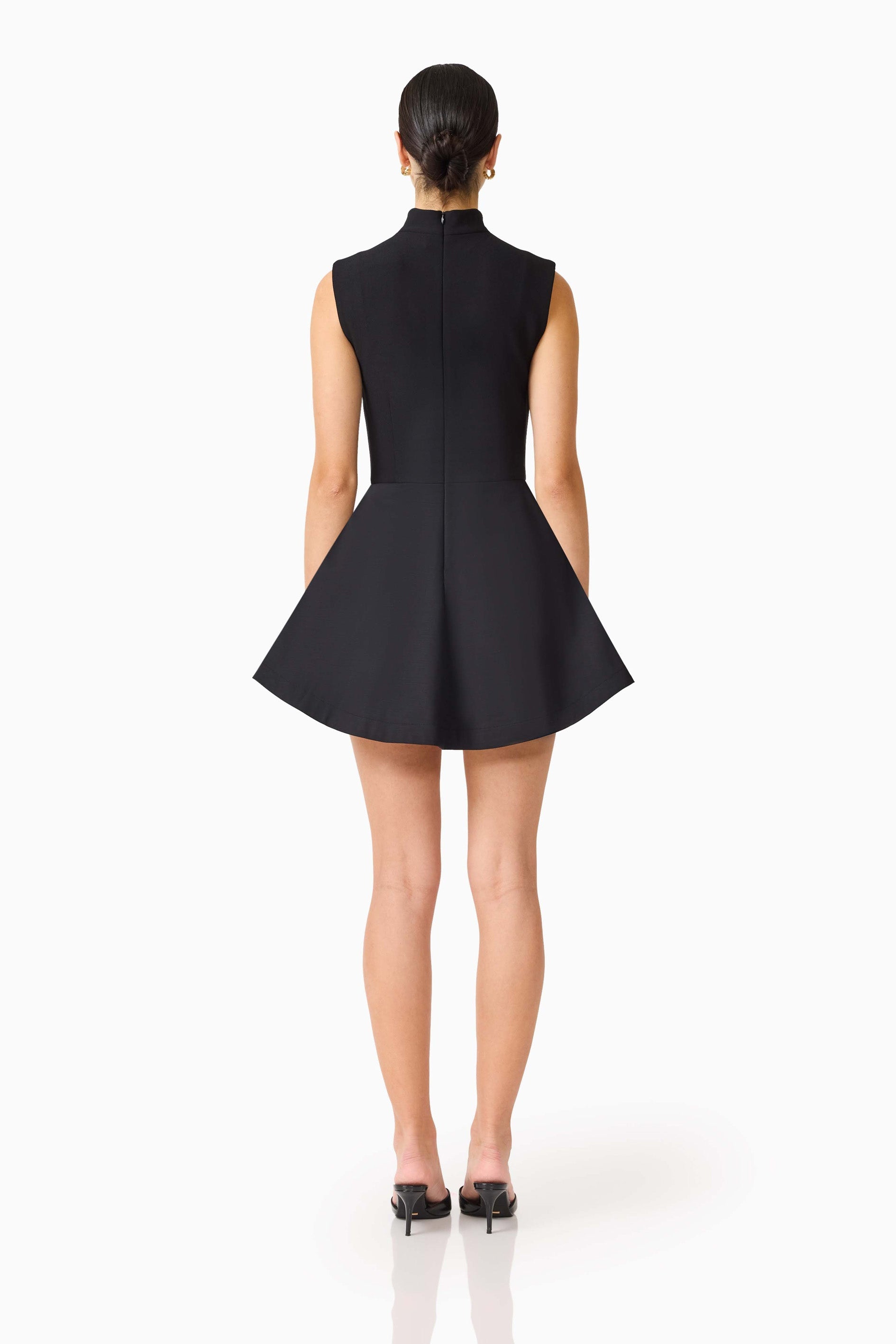 Nydia A-Line Mini Dress in Black
