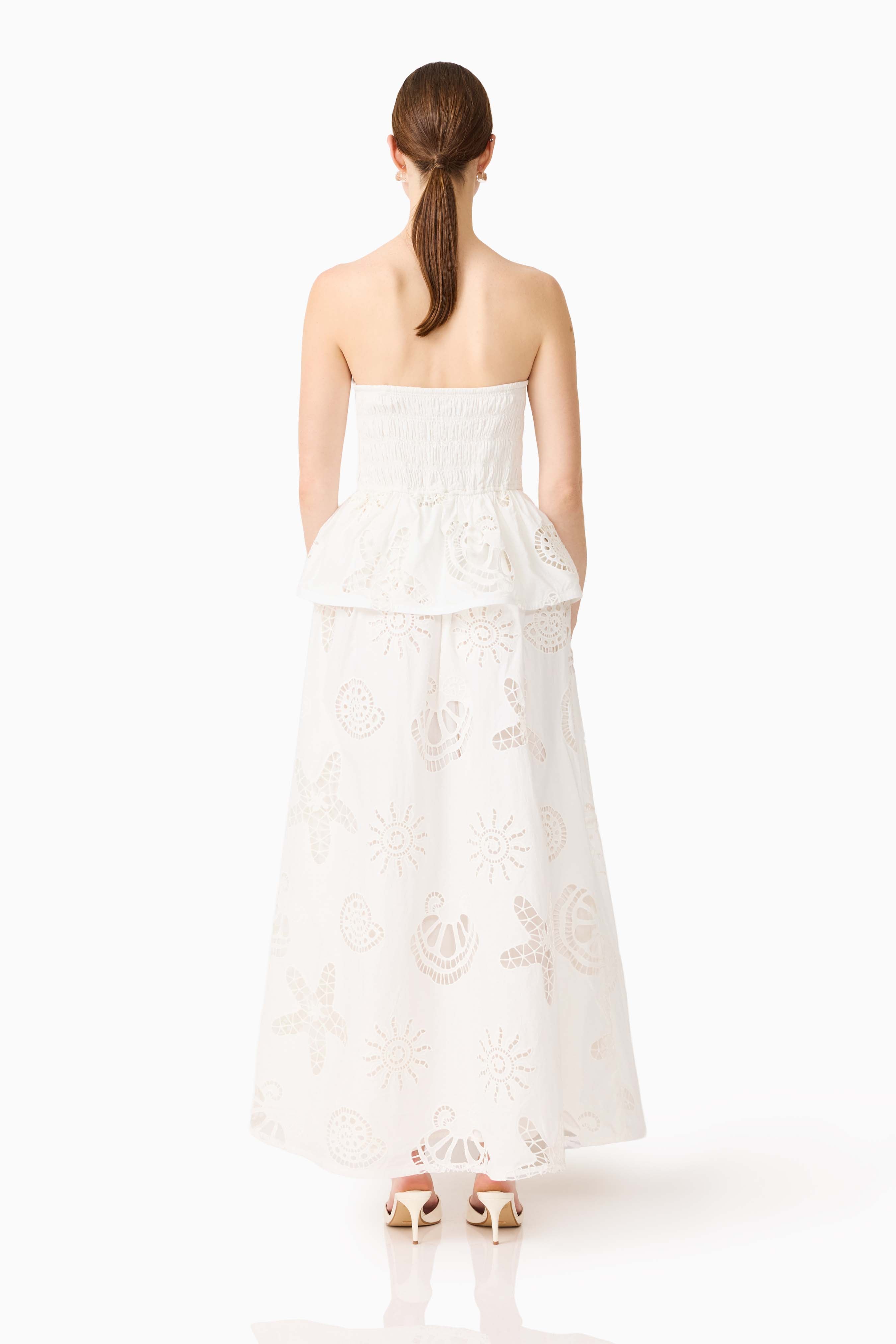 Celine Strapless Maxi Dress in White