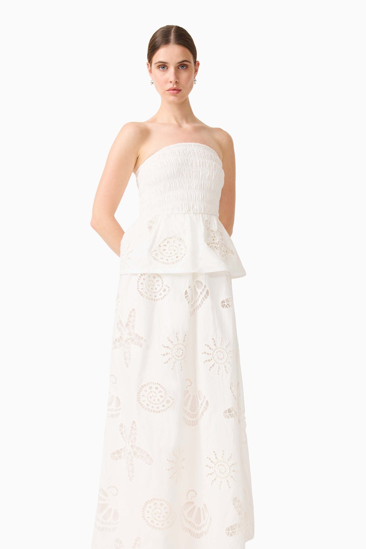 Celine Strapless Maxi Dress in White