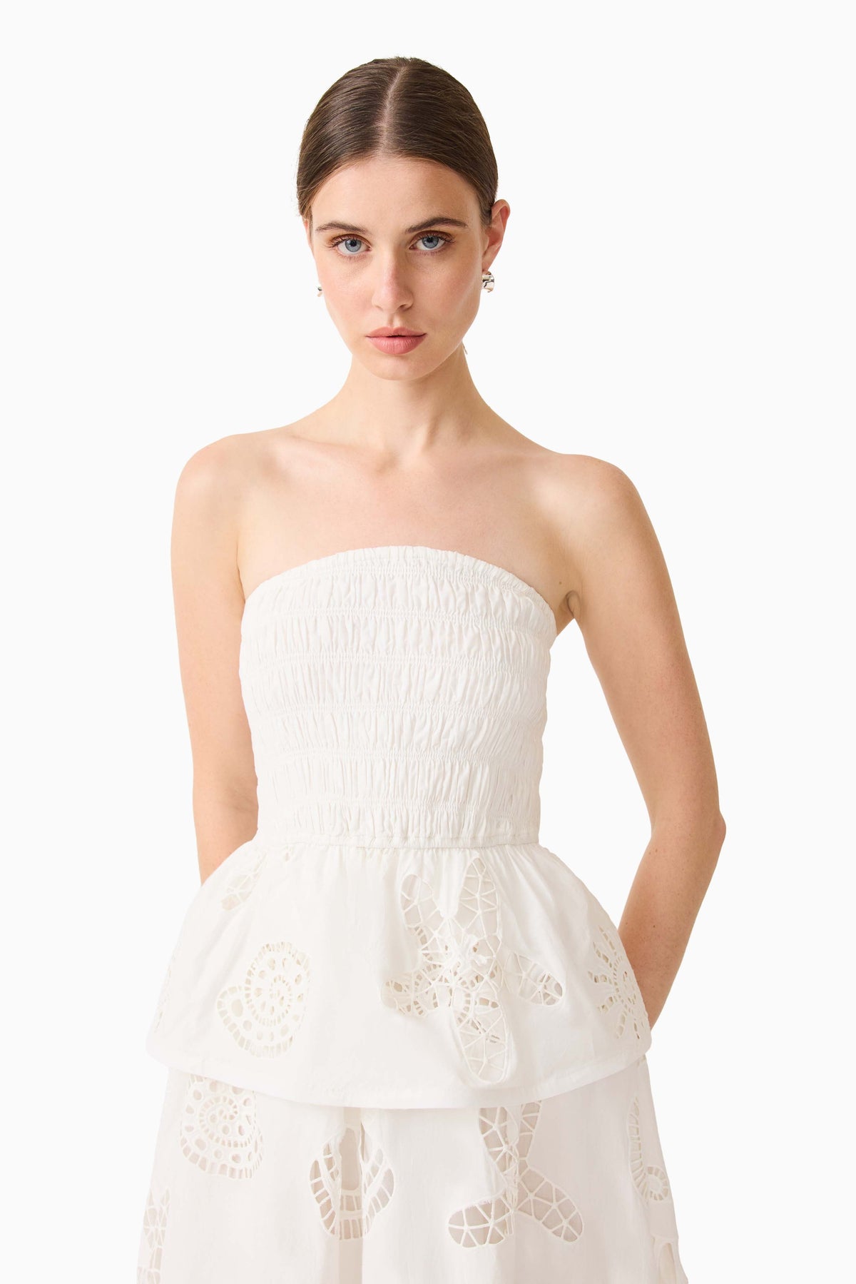 Celine Strapless Maxi Dress in White