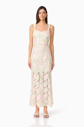 Indria Lace Maxi Dress in Floral