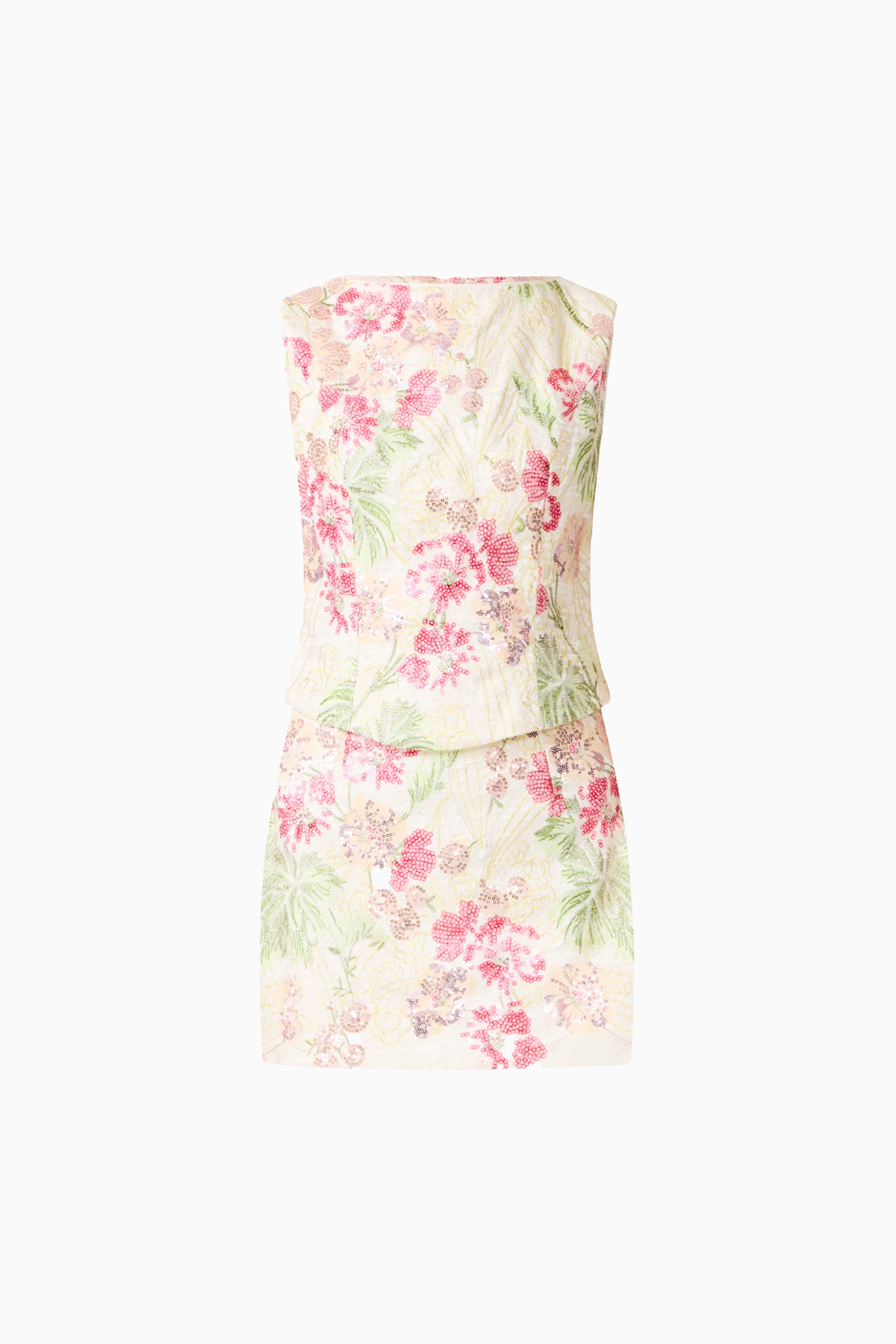 Greta Embroidered Set in Cream & Pink Floral