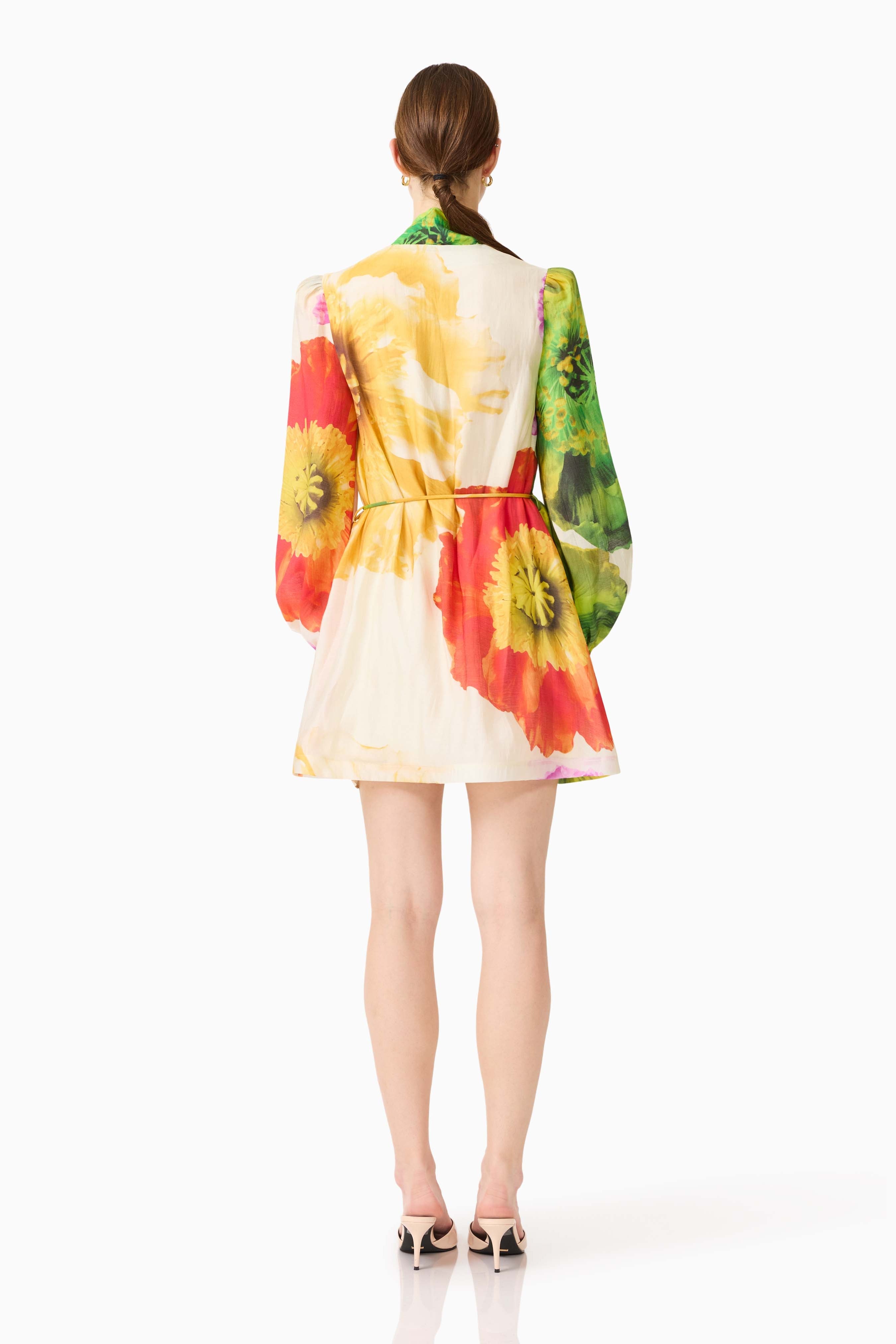 Lilia Long Sleeve Mini Dress in Multi Floral