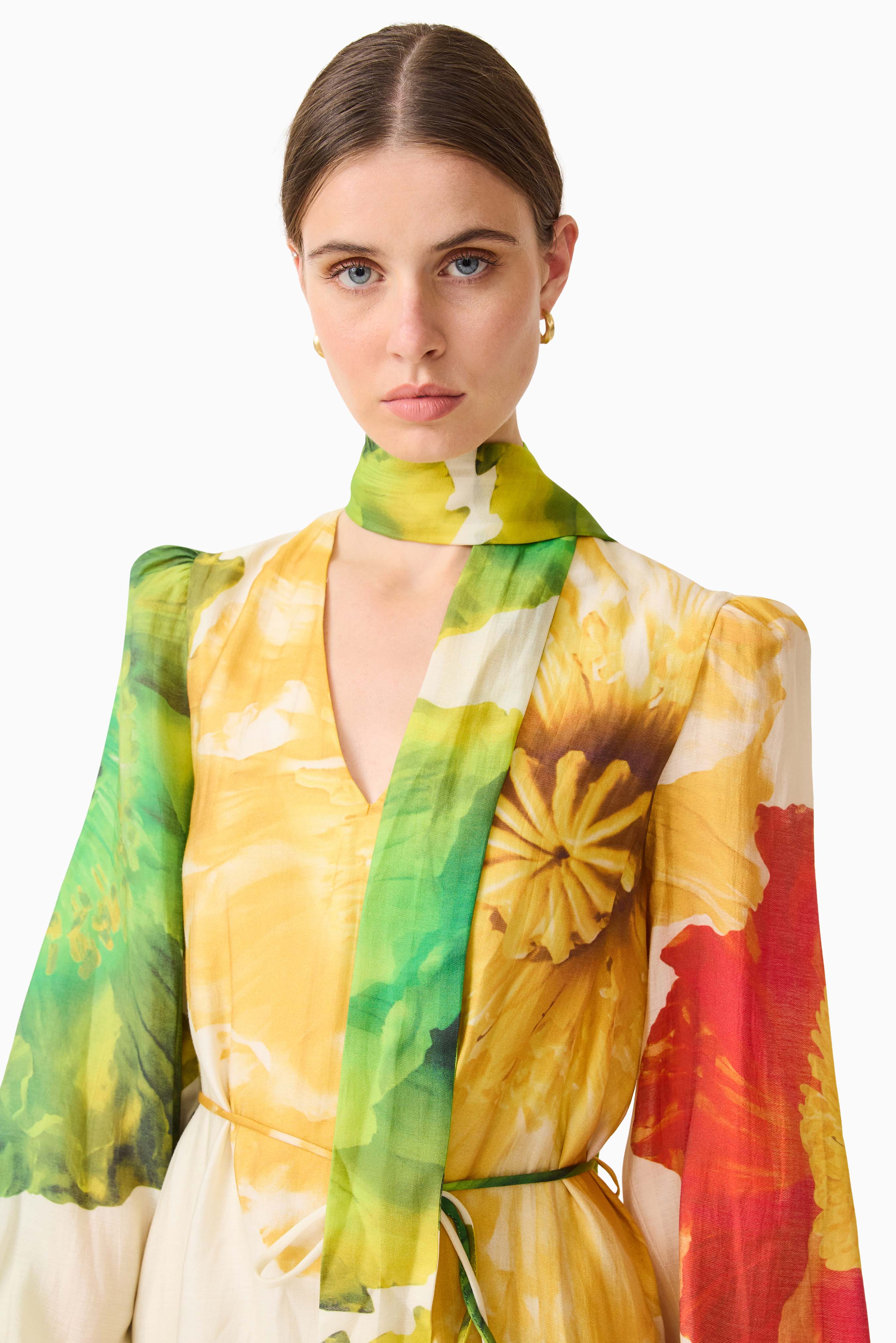 Lilia Long Sleeve Mini Dress in Multi Floral