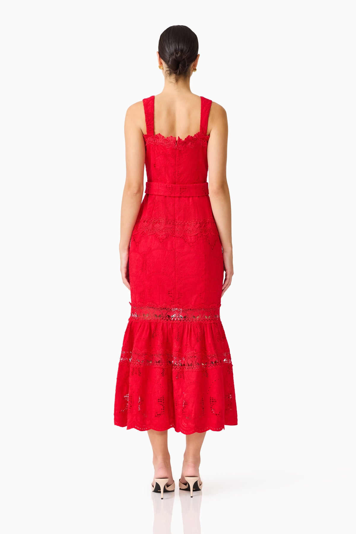 Giovanna Fit & Flare Maxi Dress in Red