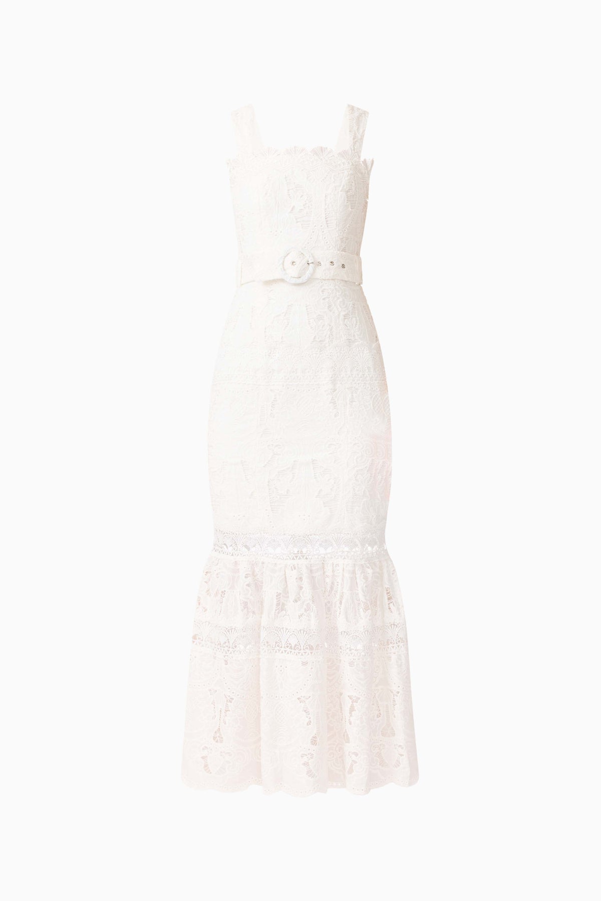 Giovanna Fit & Flare Maxi Dress in White
