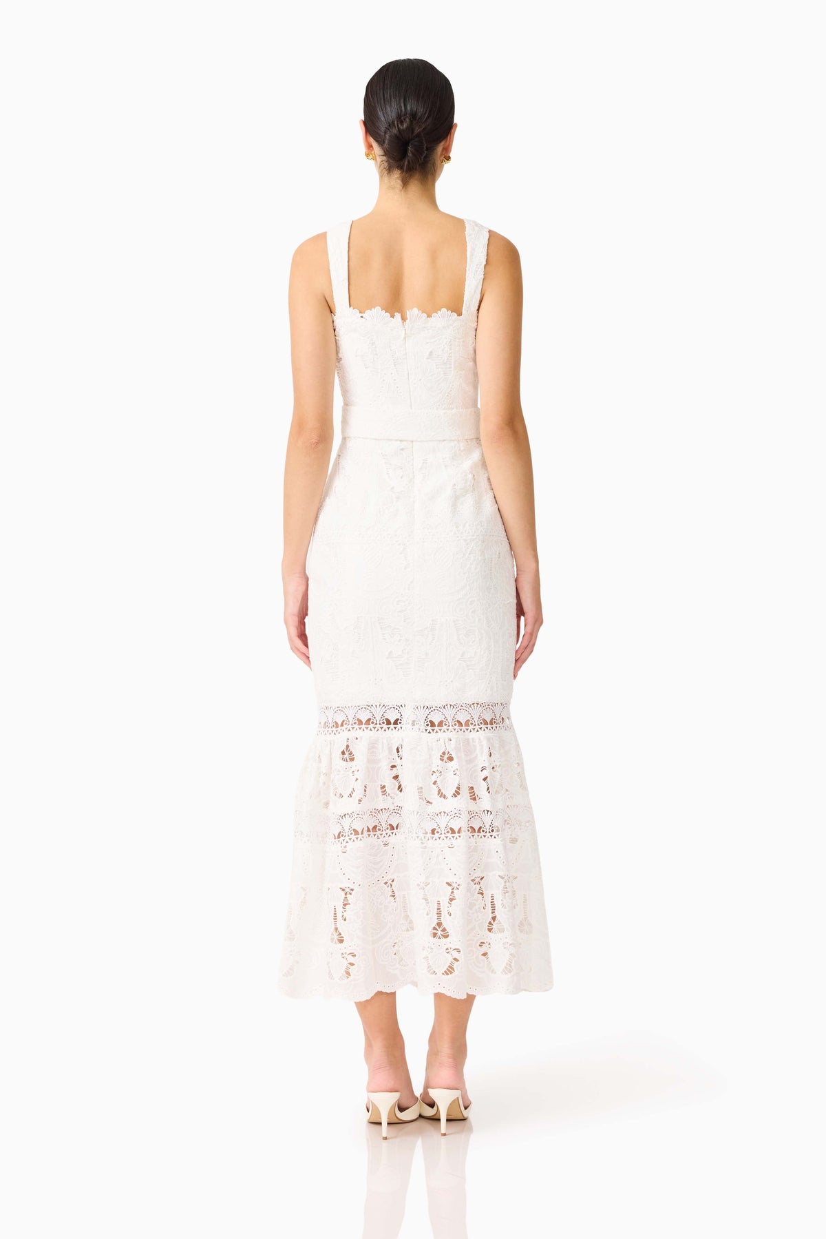 Giovanna Fit & Flare Maxi Dress in White