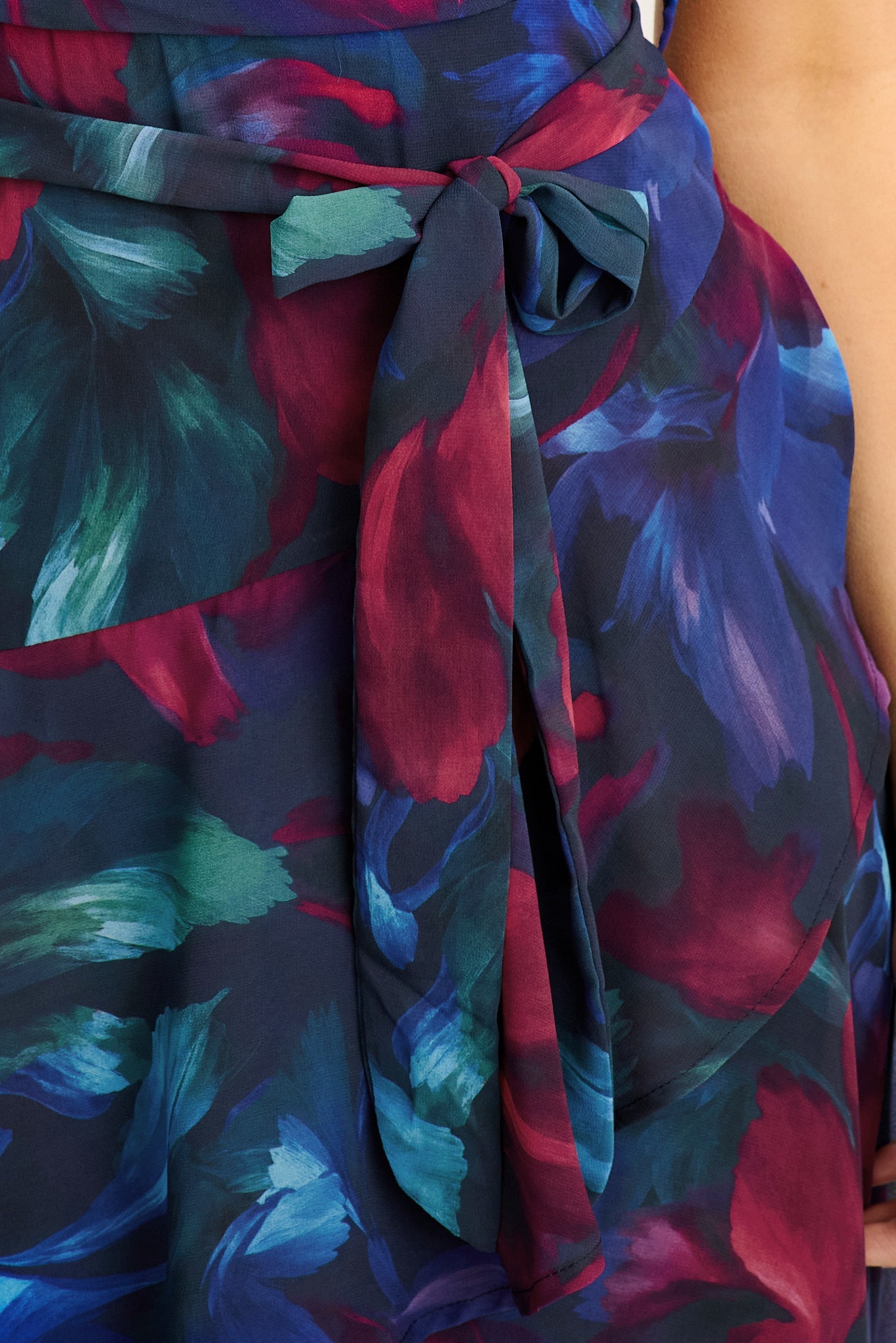 Ariel Midi Dress in Navy Multi Chiffon