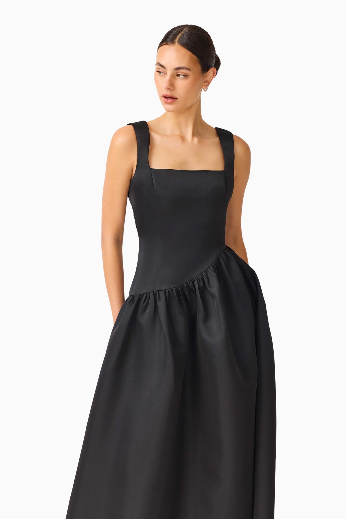 Ruelle A-Line Maxi Dress in Black