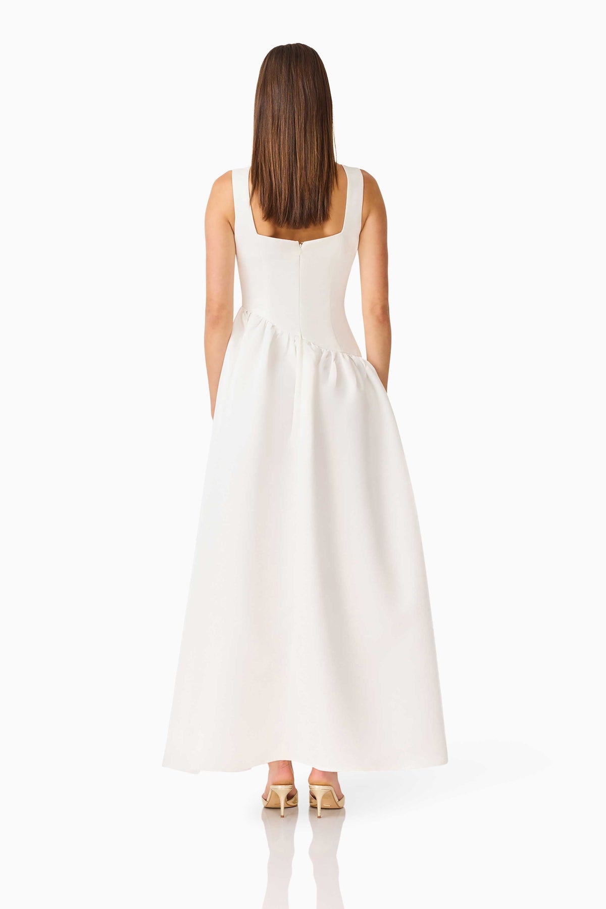 Ruelle A-Line Maxi Dress in Pearl White