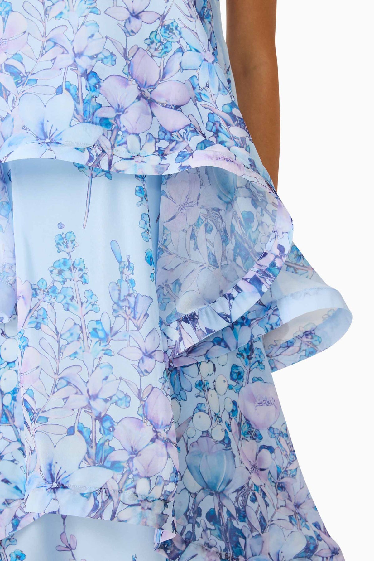 Armani Tiered Maxi Dress in Baby Blue Floral