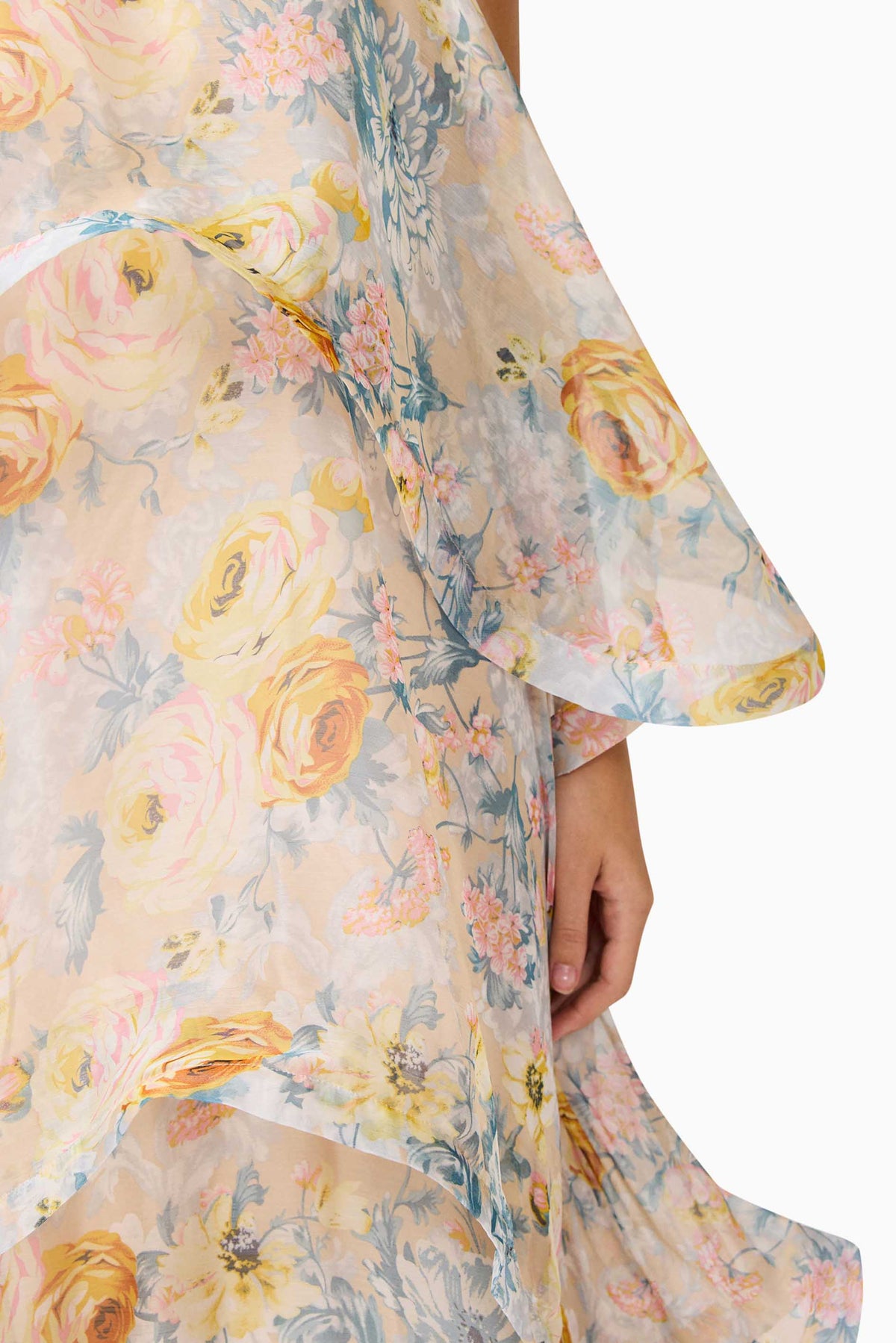 Armani Tiered Maxi Dress in Yellow Floral