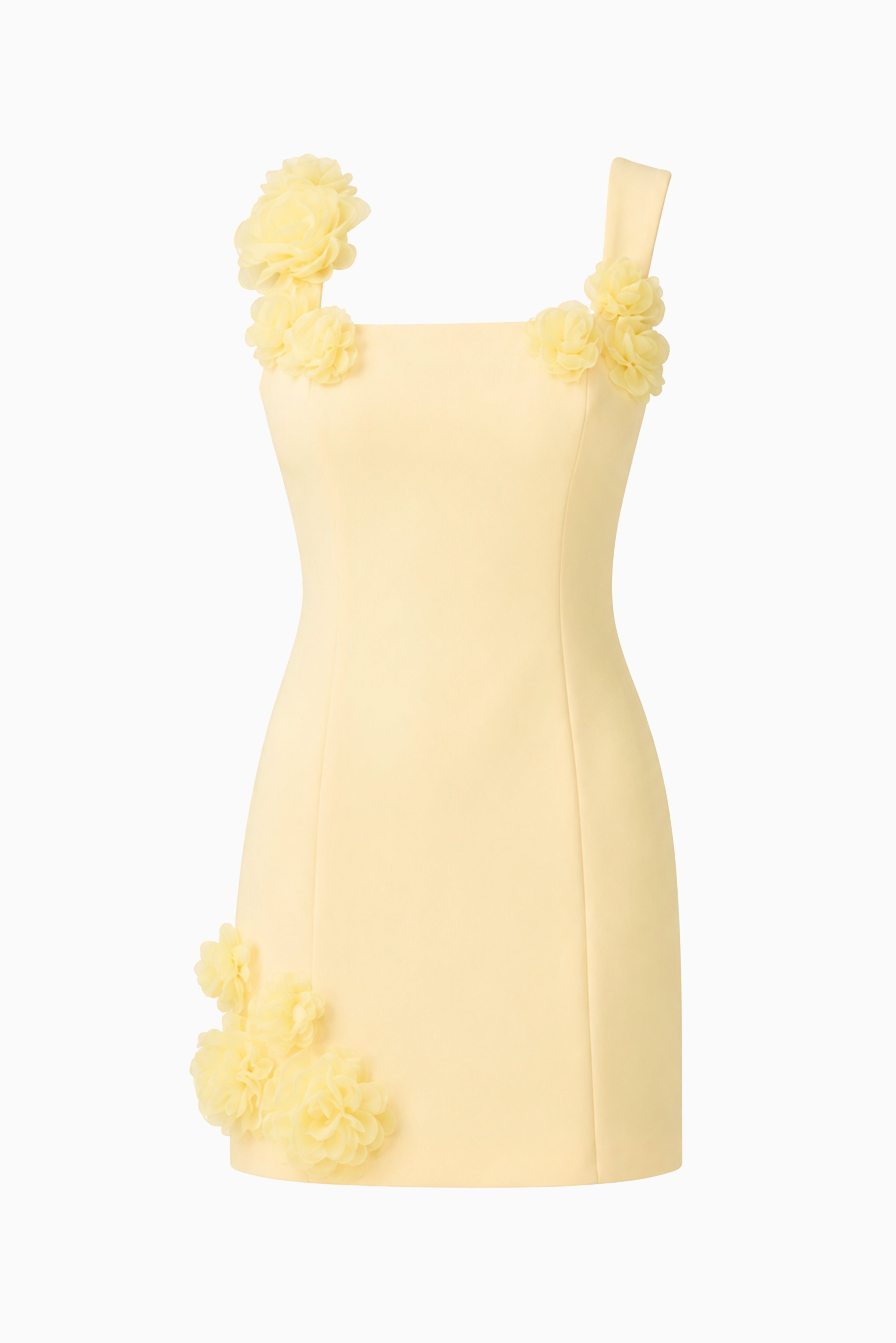 Trompe 3D Mini Dress In Yellow