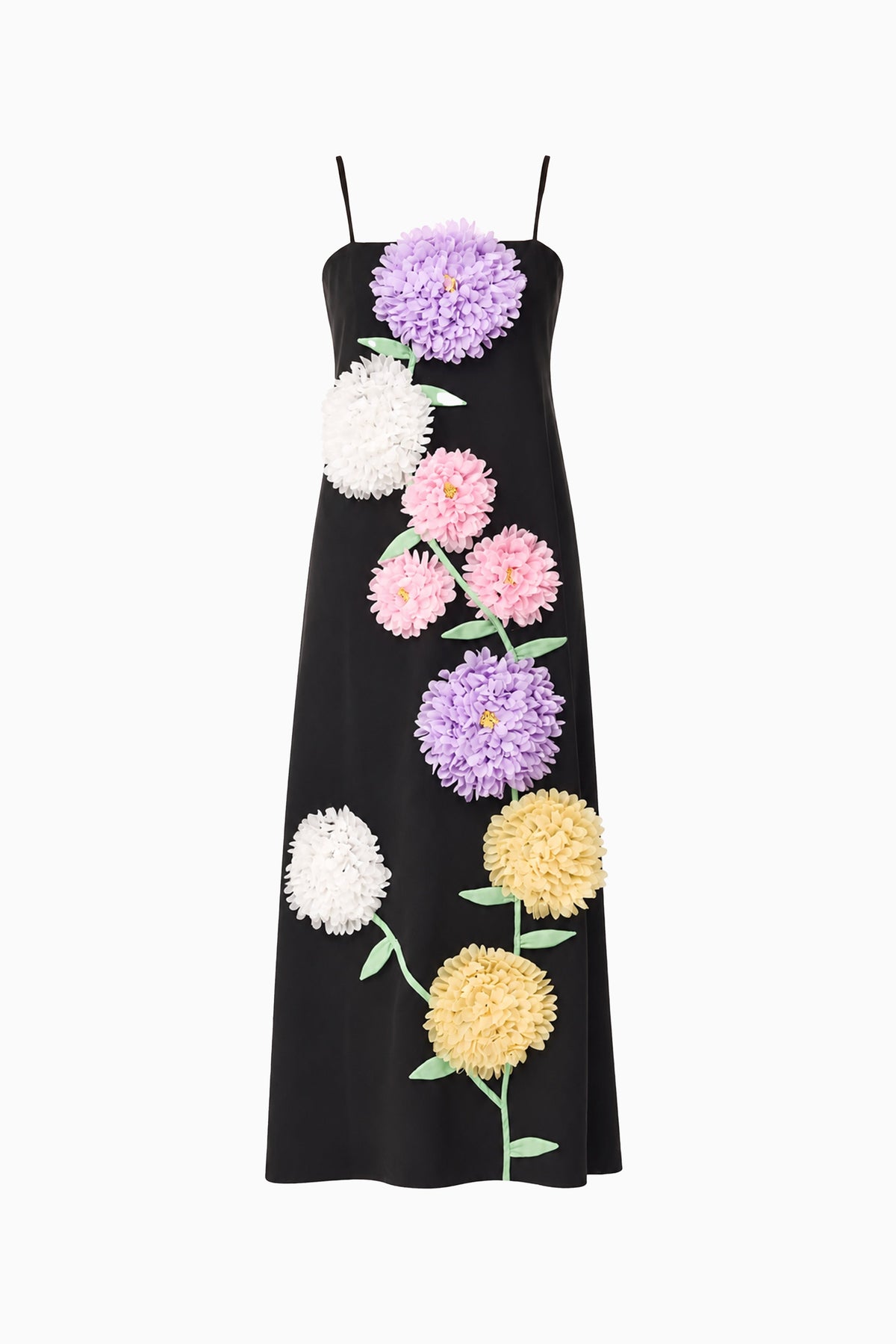 Buttercup Embroidered Maxi Dress in Black
