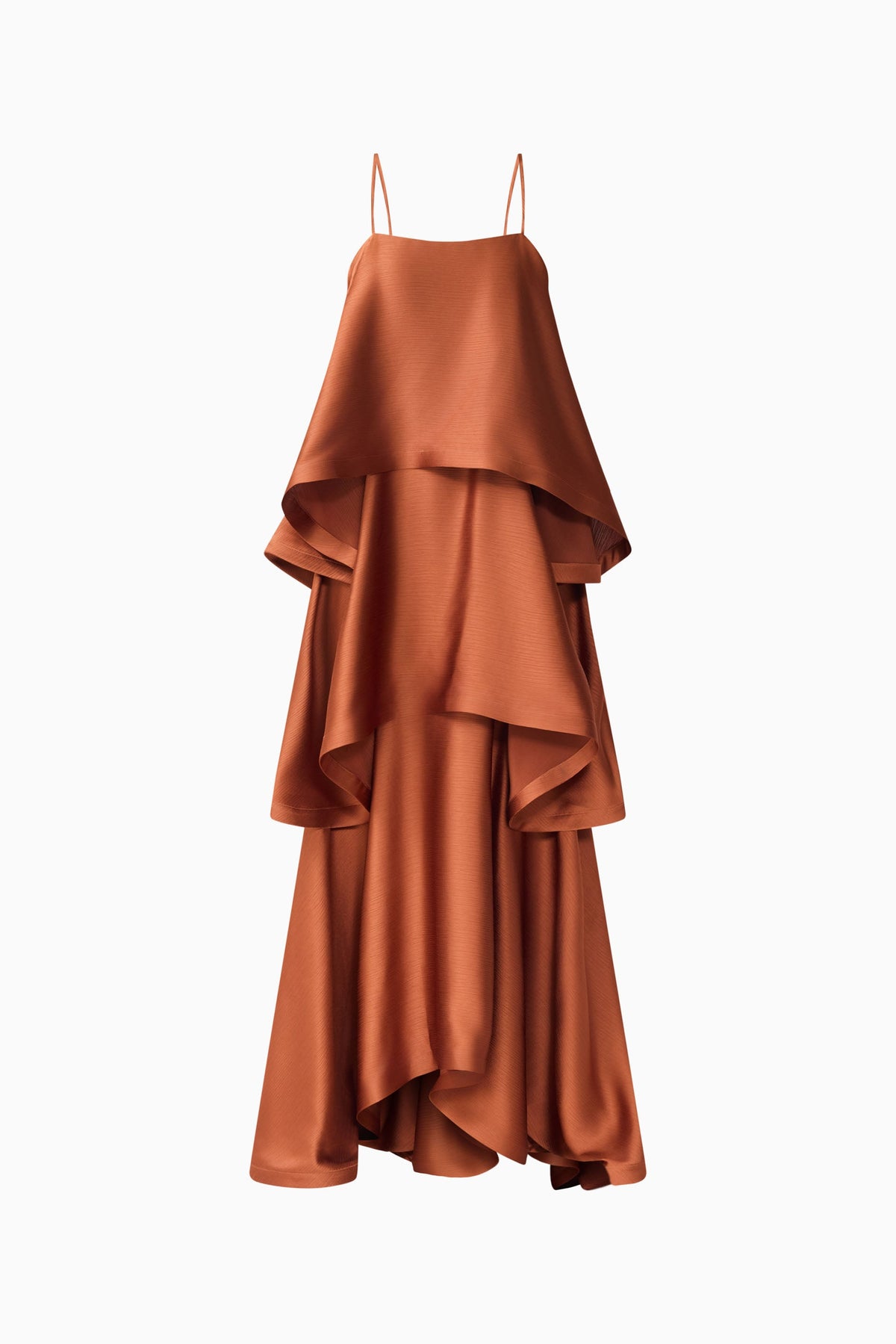 Tilly Tiered Maxi Dress in Chestnut Brown