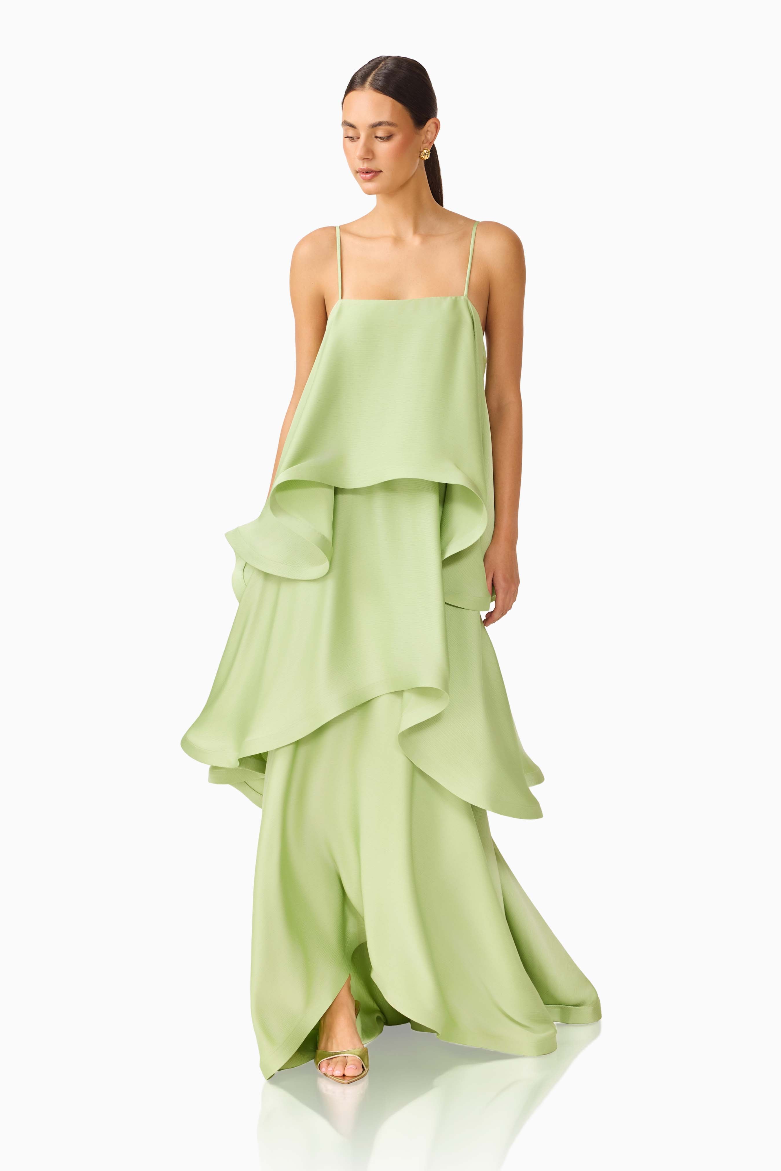 Tilly Tiered Maxi Dress in Sage Green