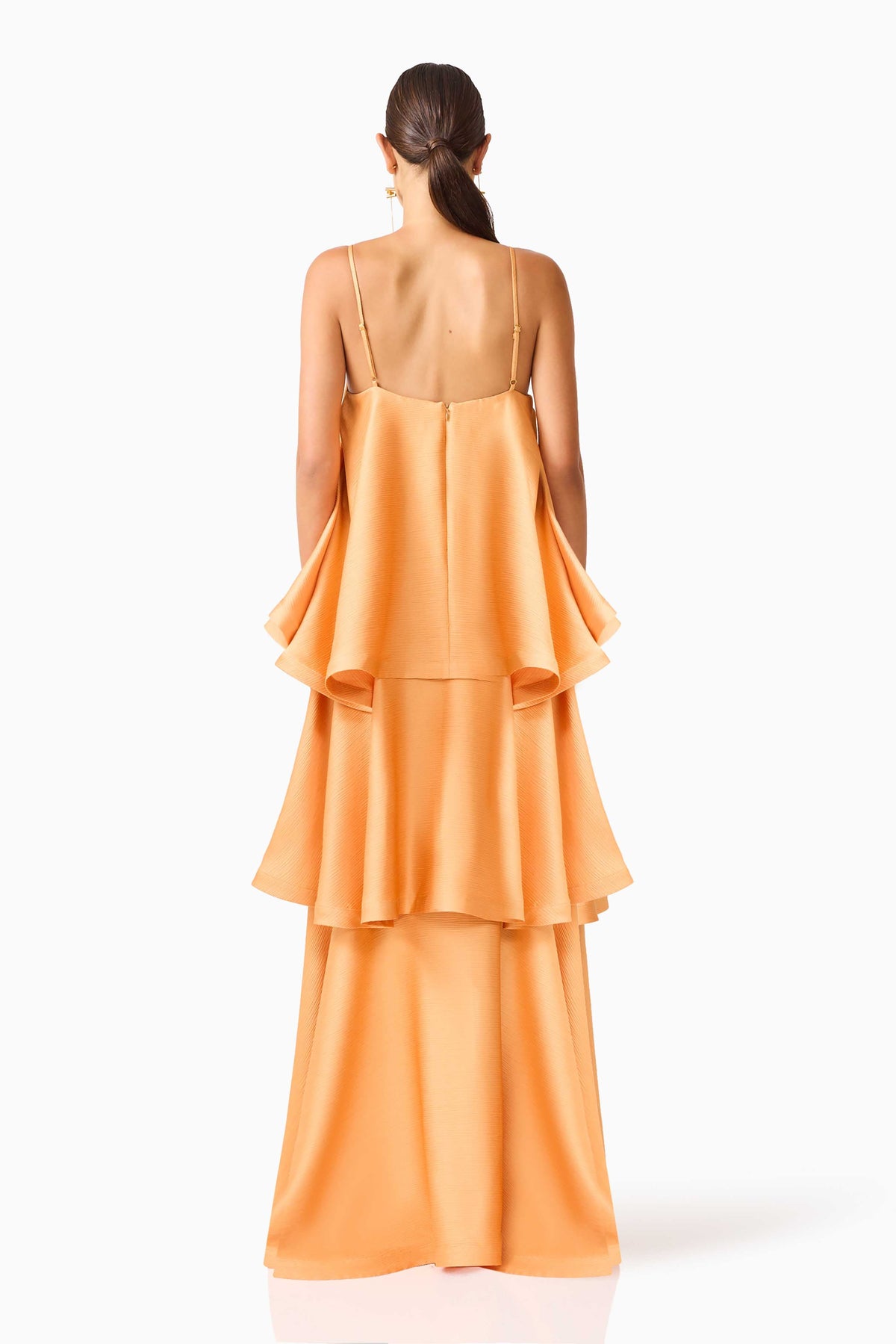 Tilly Tiered Maxi Dress in Orange
