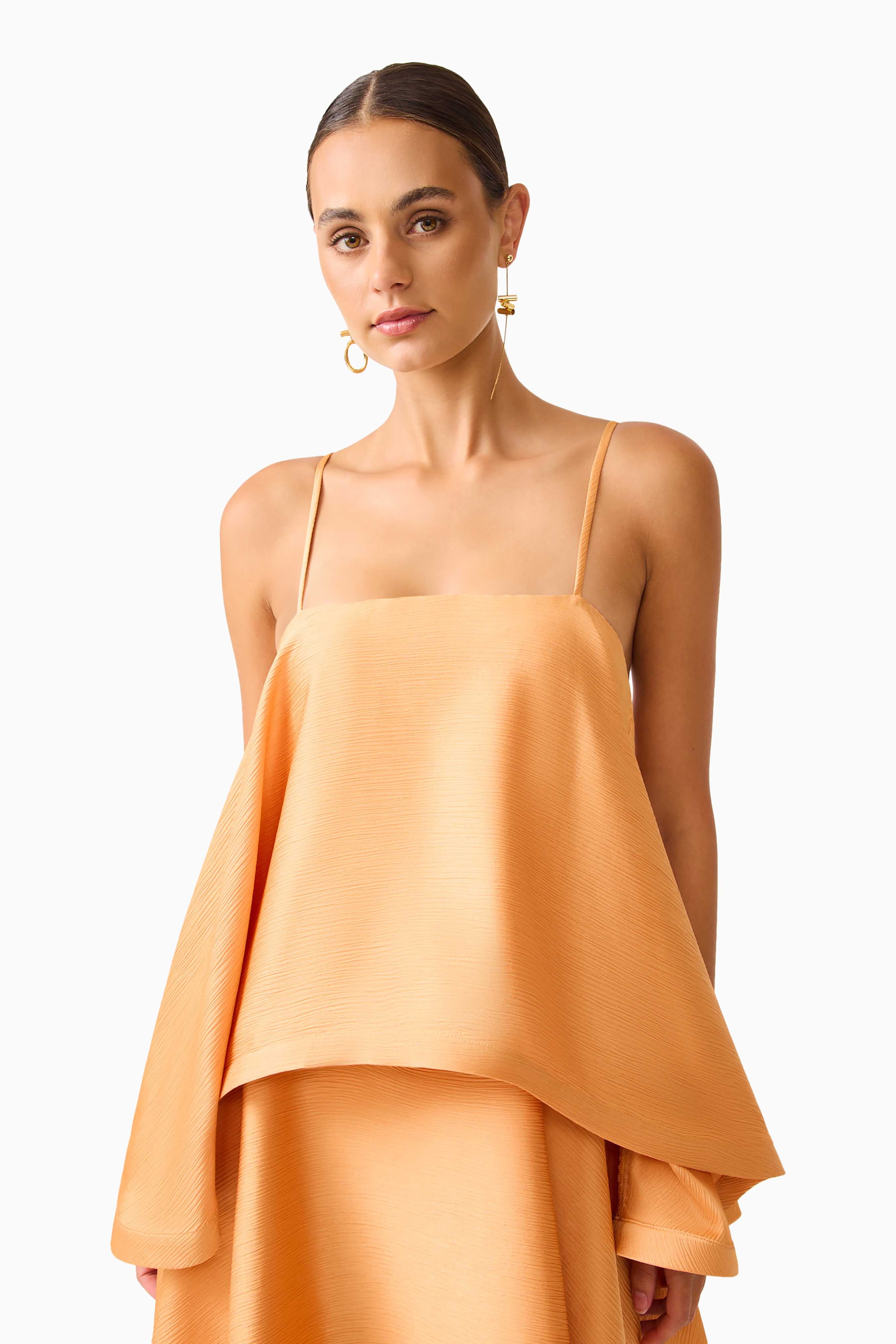 Tilly Tiered Maxi Dress in Orange