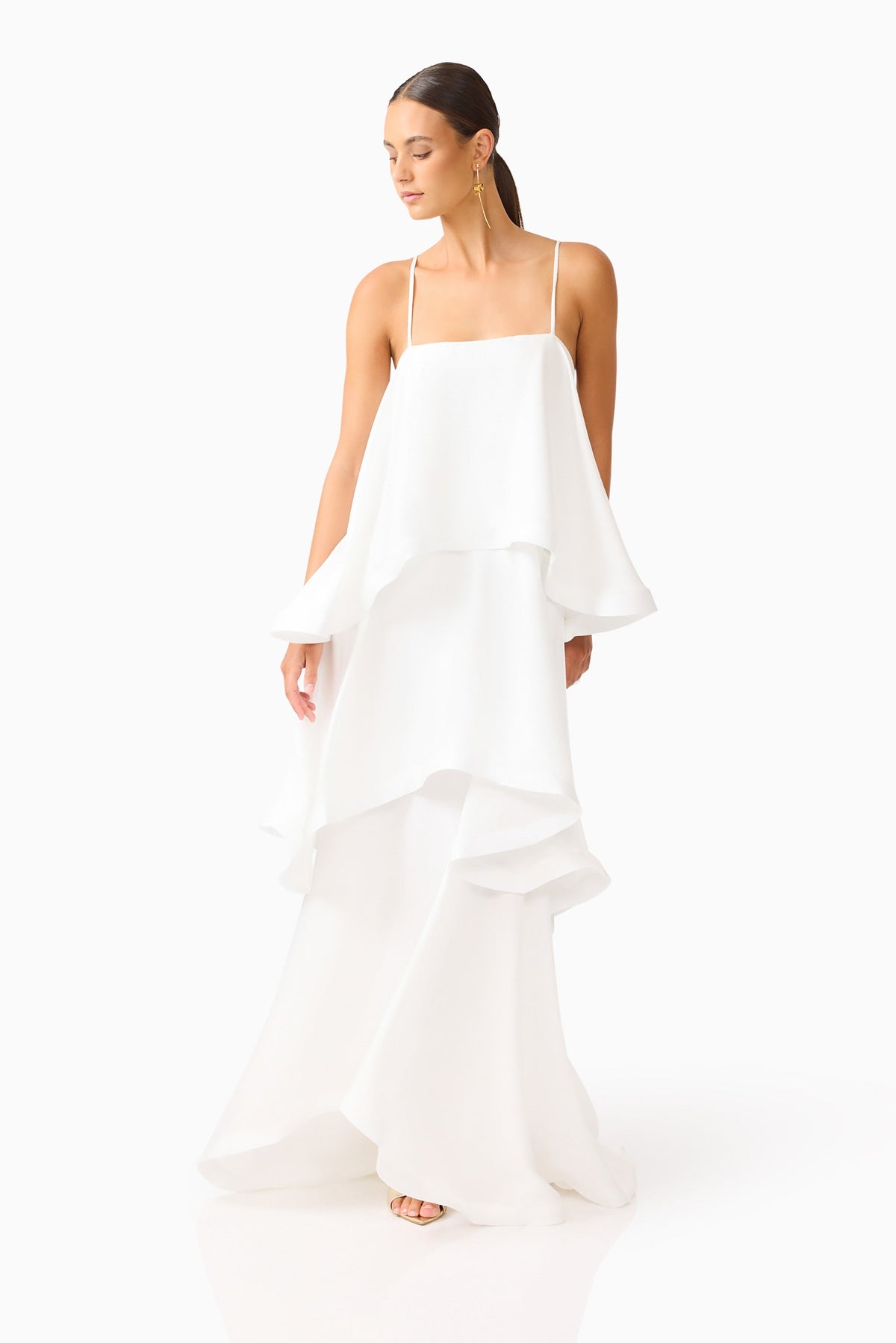 Tilly Tiered Maxi Dress in White
