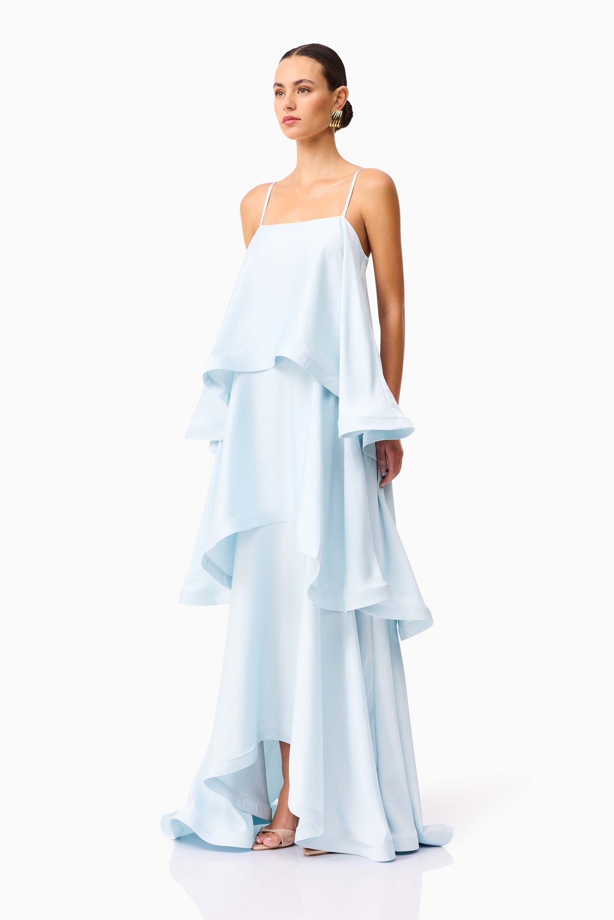 Tilly Tiered Maxi Dress in Blue