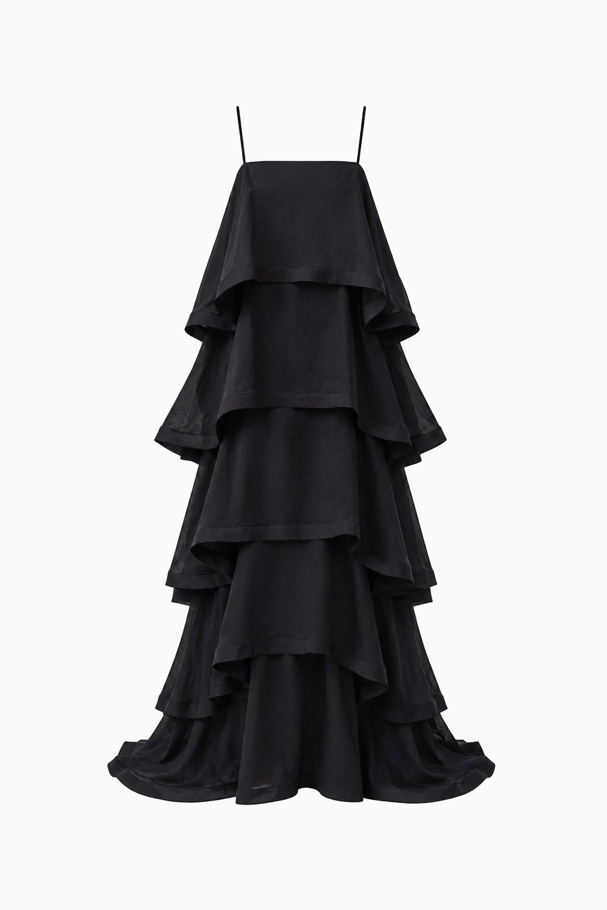 Tilly 5 Tiered Maxi Dress in Black