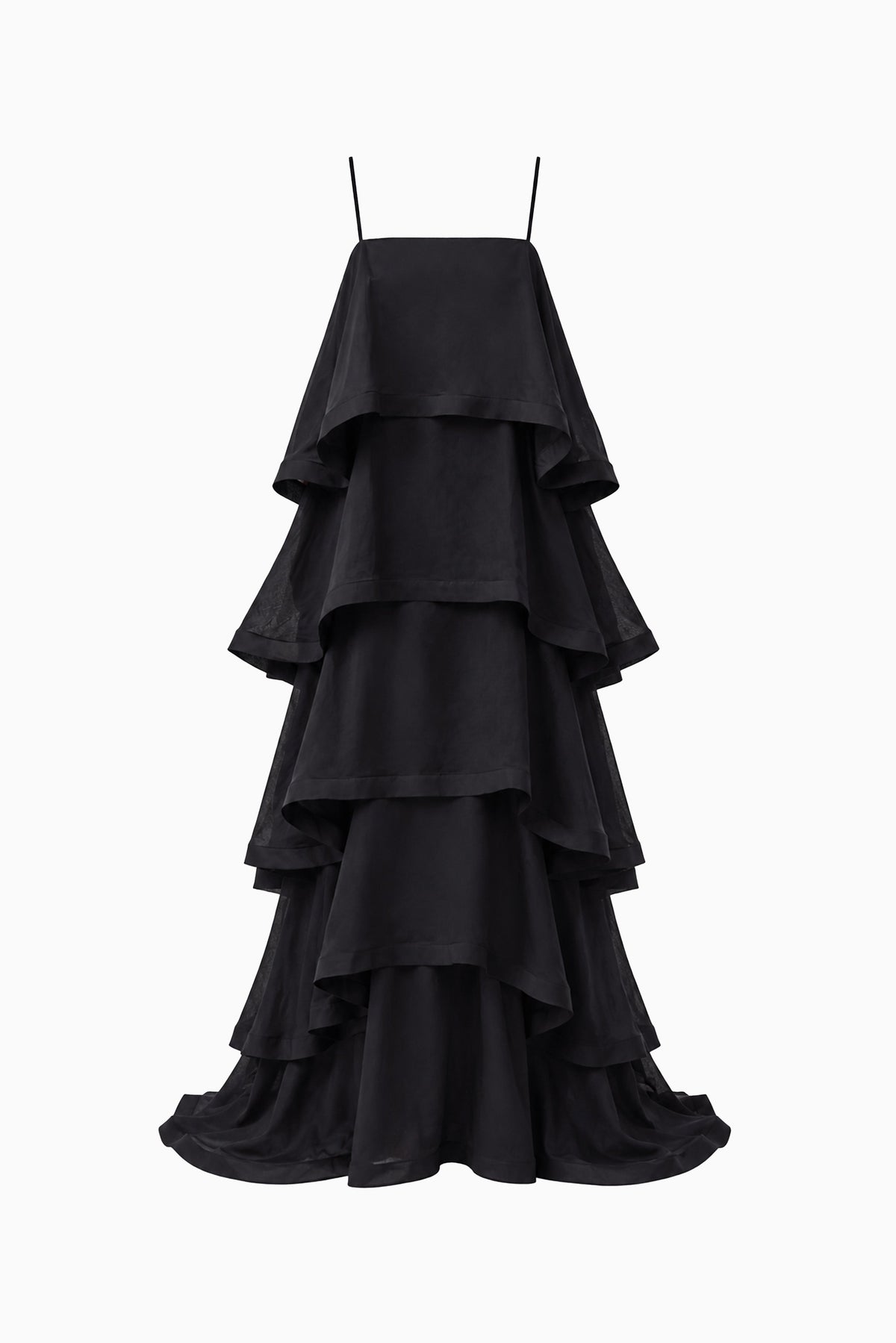 Tilly 5 Tiered Maxi Dress in Black