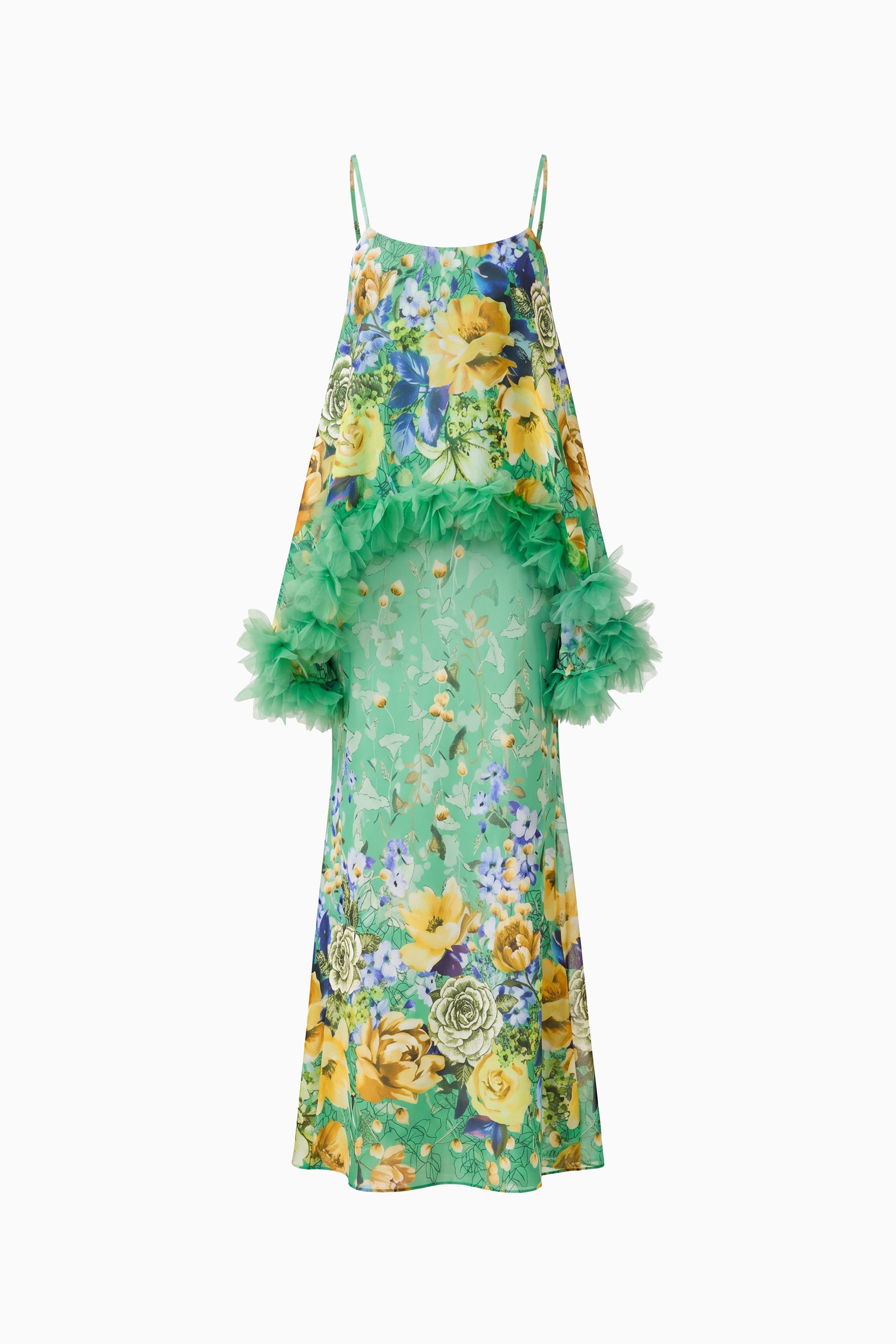 Jamie Tiered Maxi Dress in Green Floral