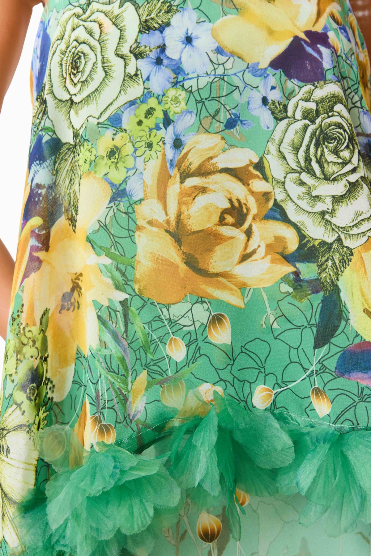 Jamie Tiered Maxi Dress in Green Floral