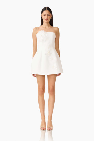 Gemma Floral Mini Dress in White