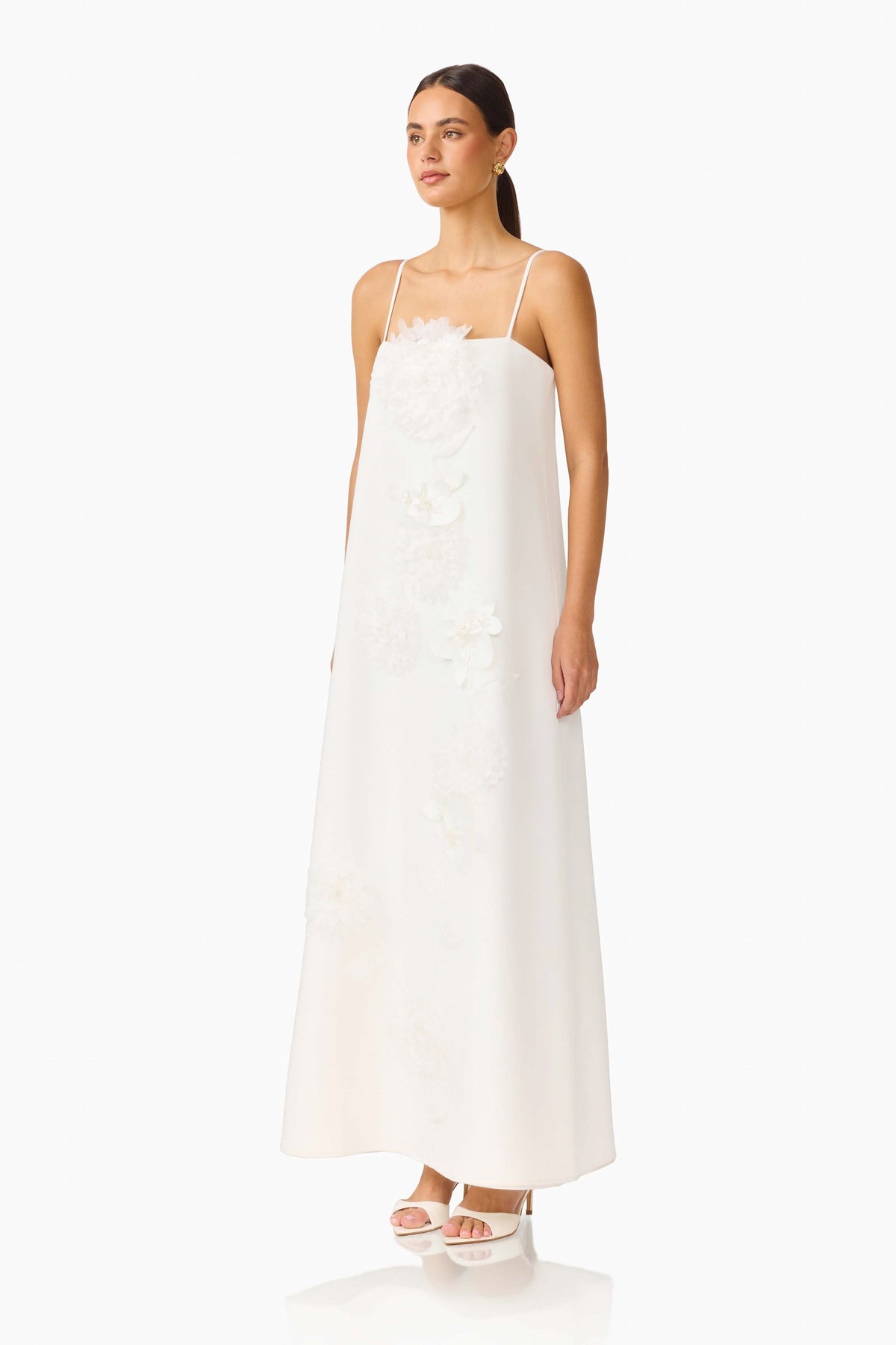 Gemma Floral Maxi Dress in White