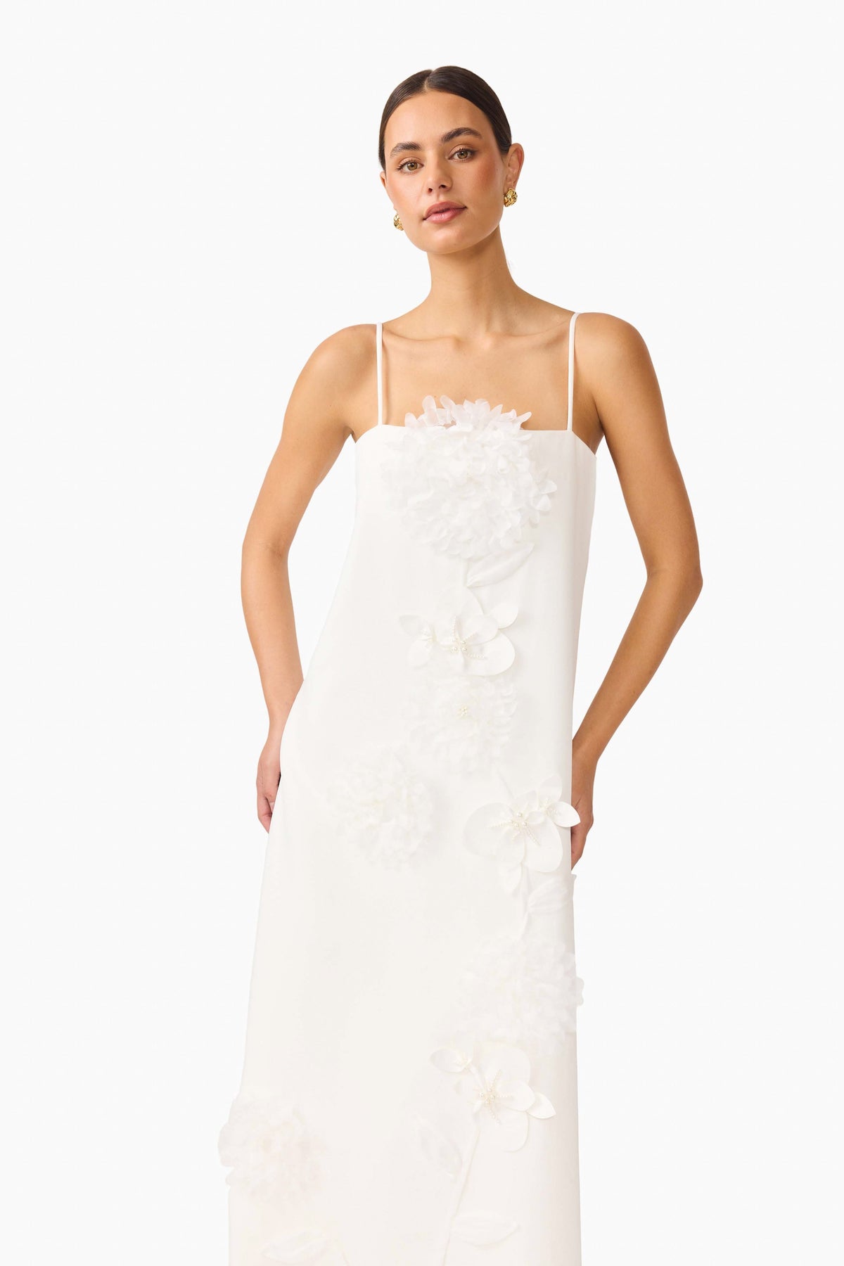 Gemma Floral Maxi Dress in White