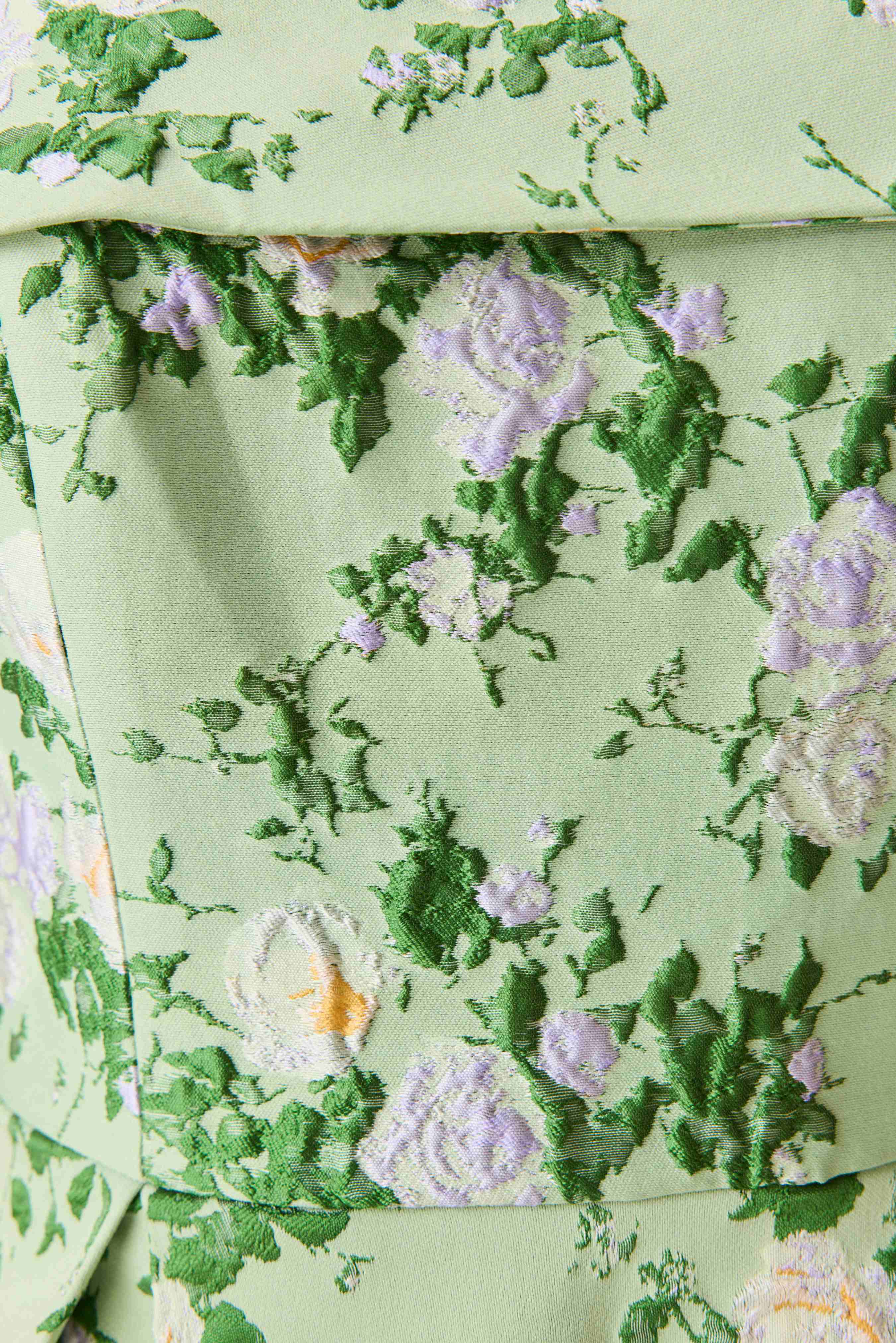 Christina Jacquard Gown in Green Floral