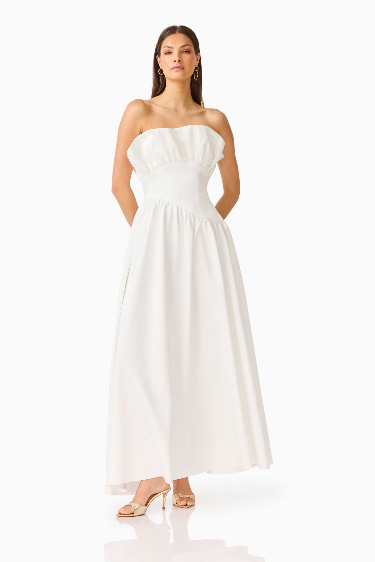 Laurel Sleeveless Maxi Dress in Pearl White