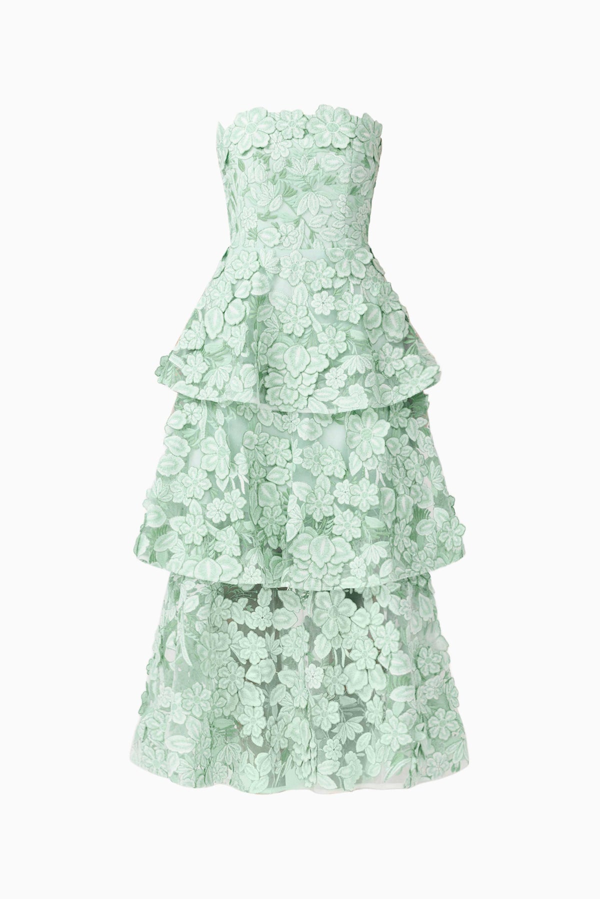 Roseate Tiered Maxi Dress in Mint Green