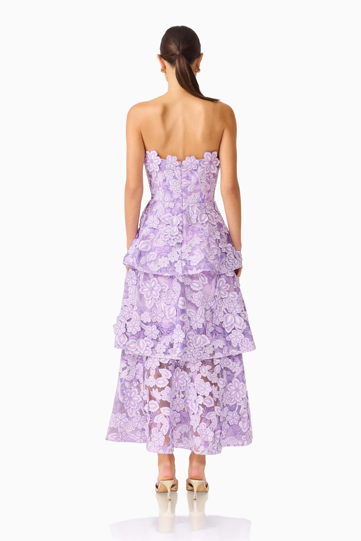 Roseate Tiered Maxi Dress in Purple