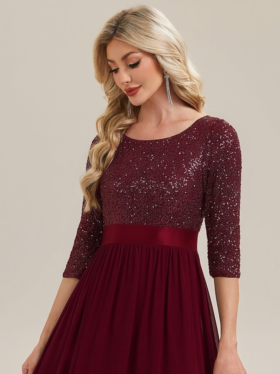 ever EMILIA|Glitter A-Line Maxi Evening Dress with Chiffon